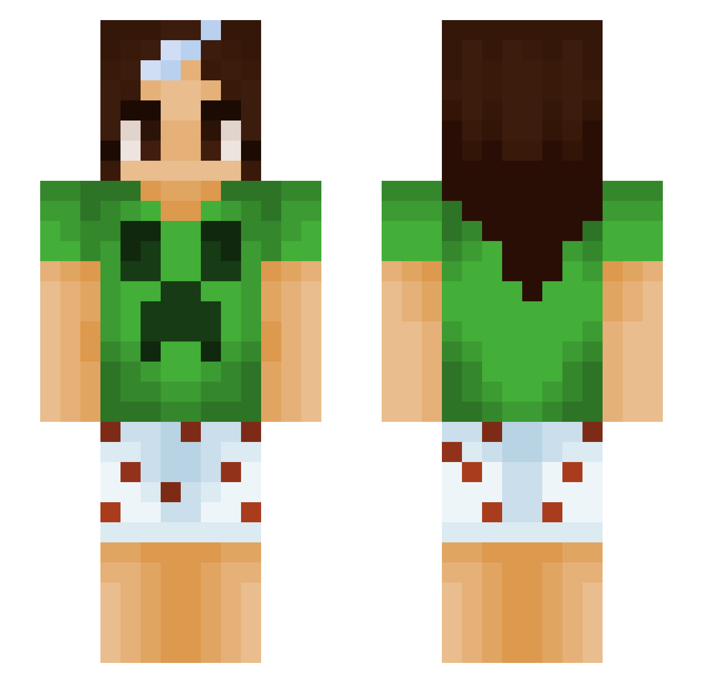 mightysese Minecraft skin, front and back view