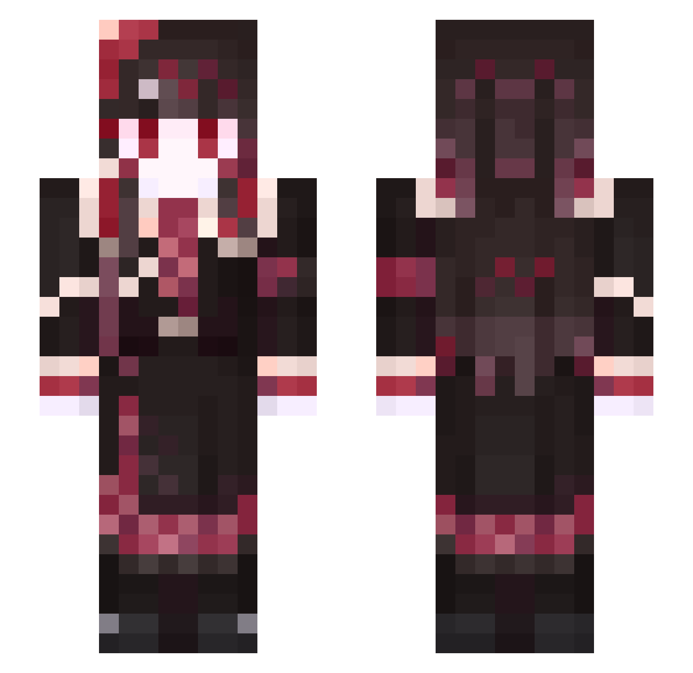 axydm Minecraft skin, front and back view