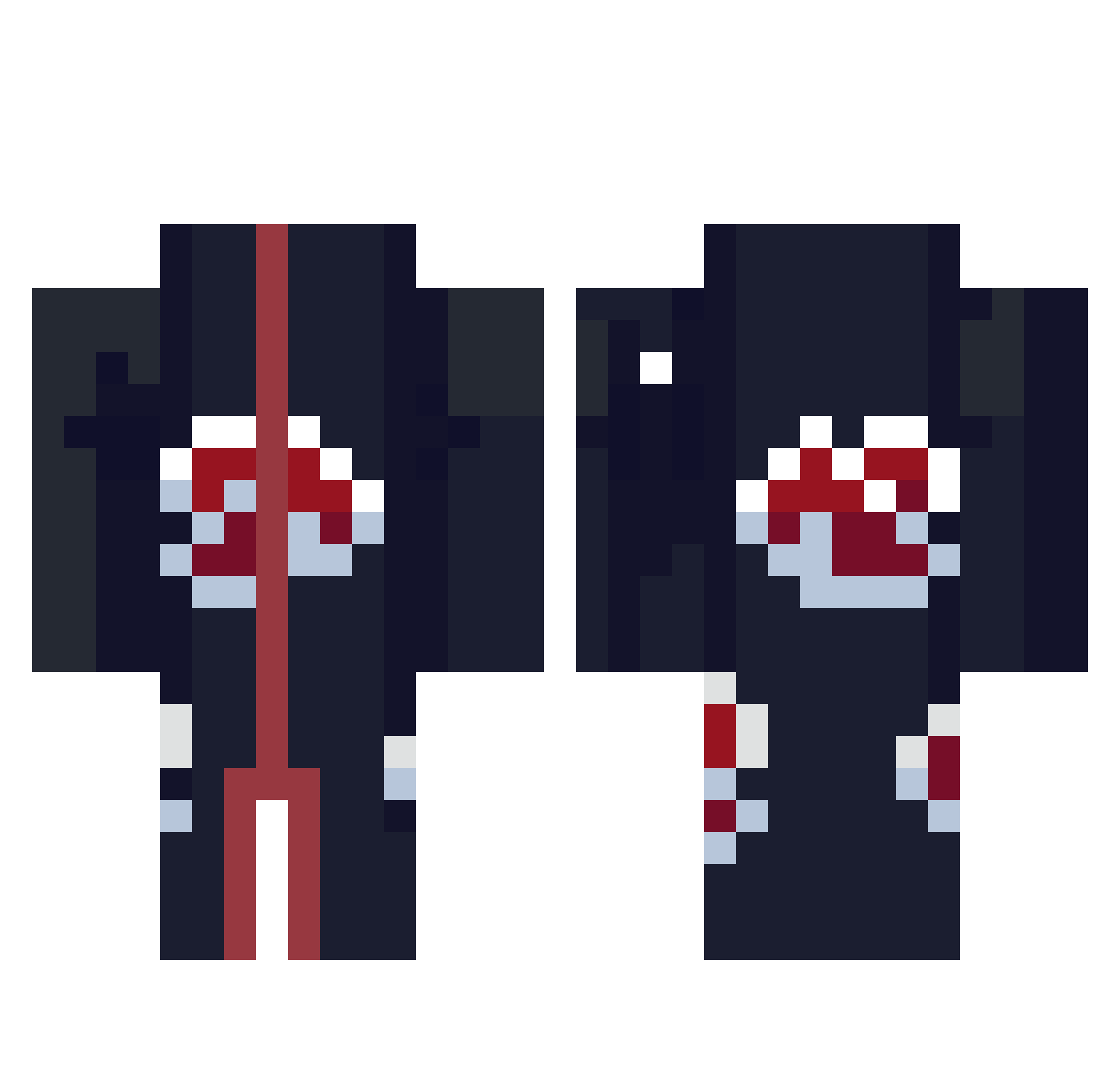 UchihaAce Minecraft skin, front and back view
