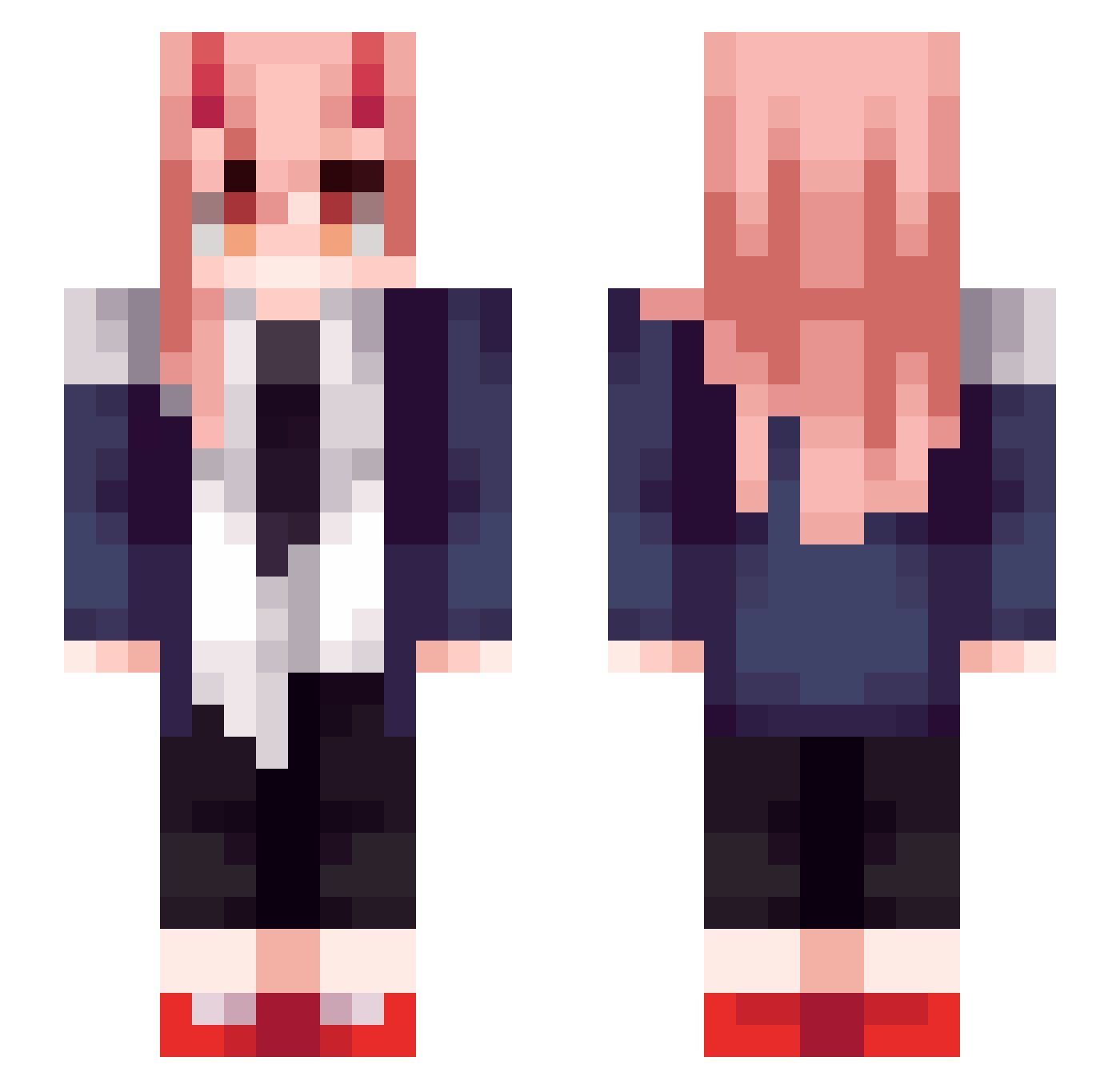 Pamaloiski Minecraft skin, front and back view