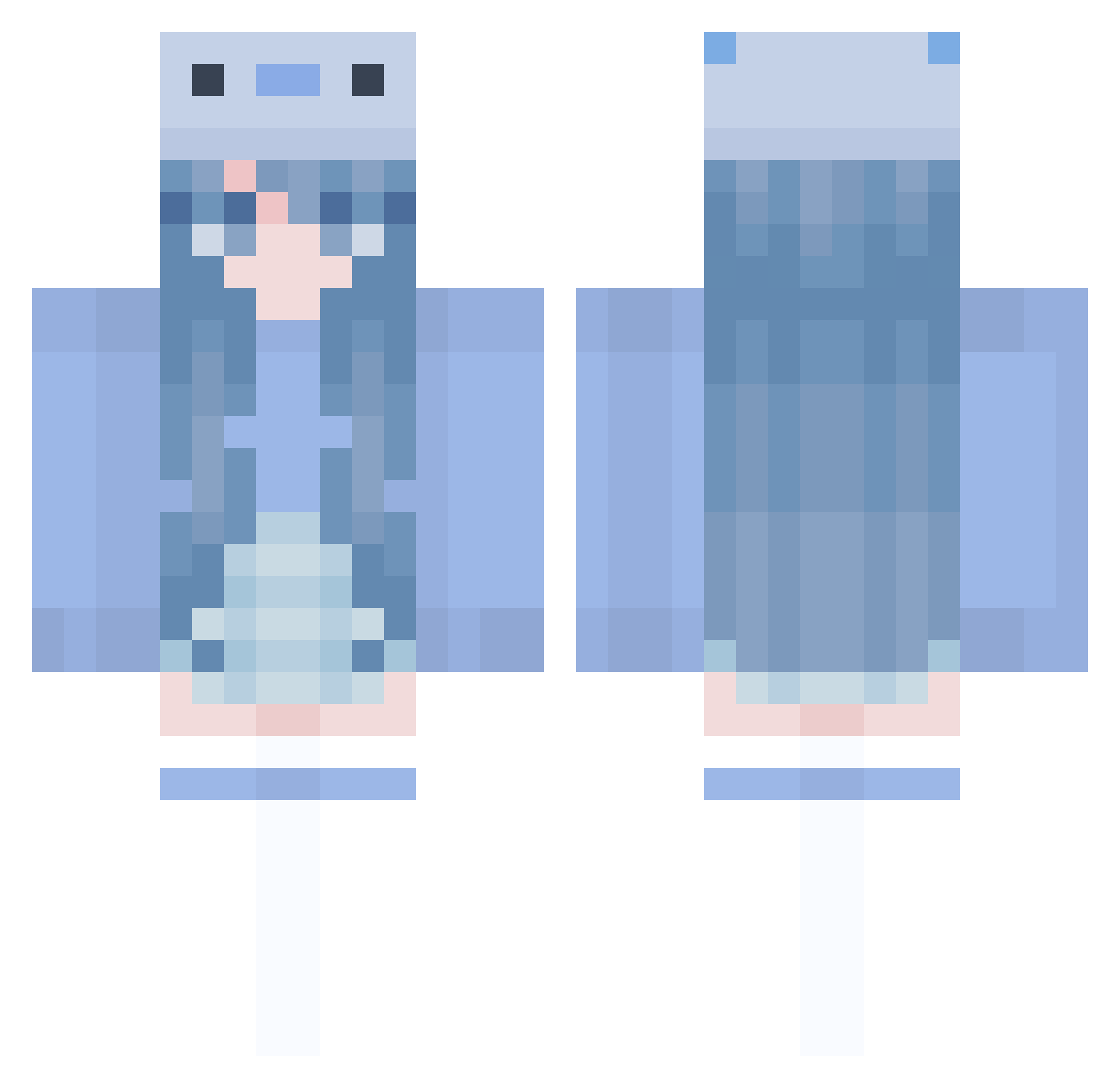 Spawnox Minecraft skin, front and back view