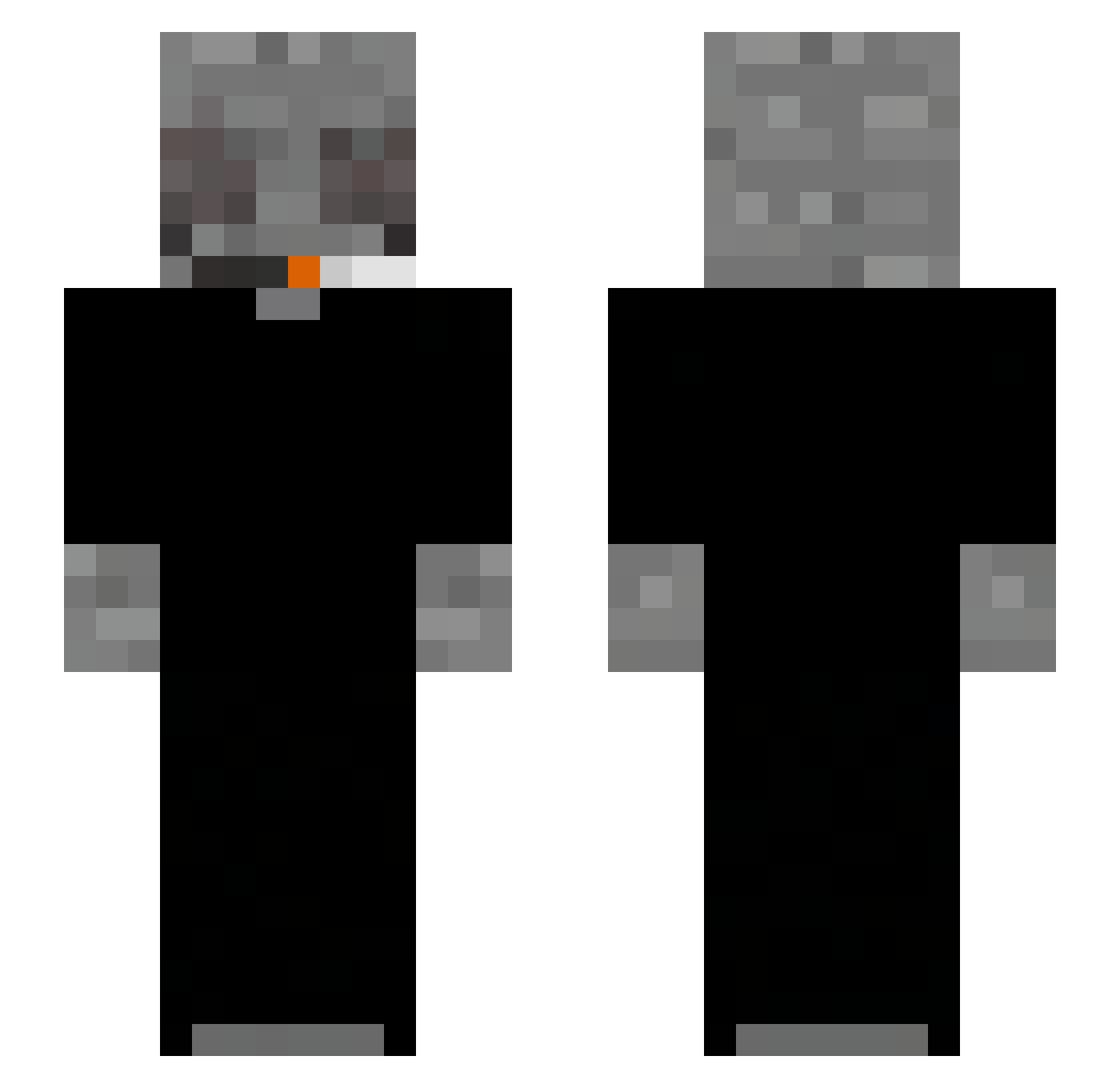 Wausi Minecraft skin, front and back view