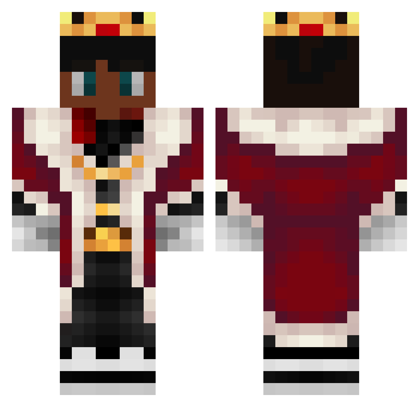 wigglybals Minecraft skin, front and back view