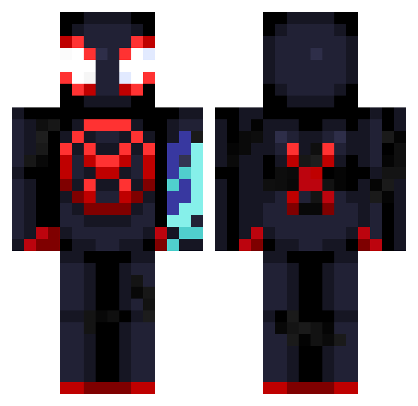 xiaobaogaming Minecraft skin, front and back view