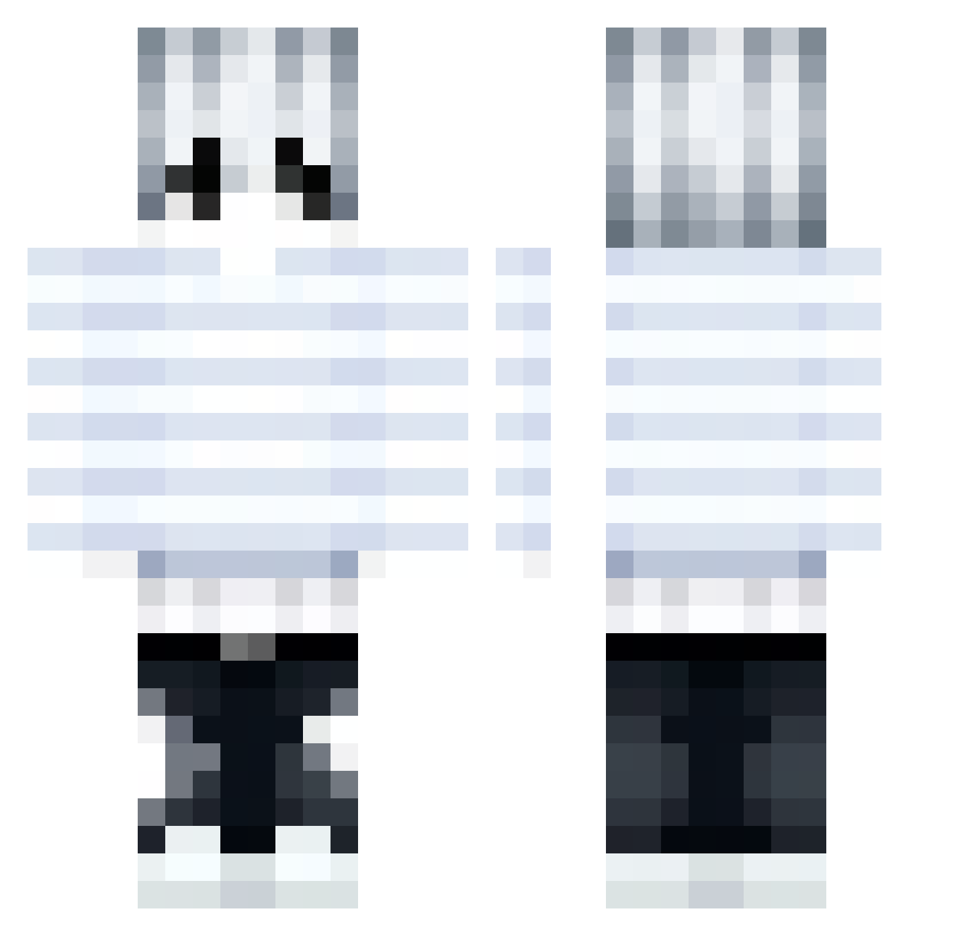 vkallnight Minecraft skin, front and back view