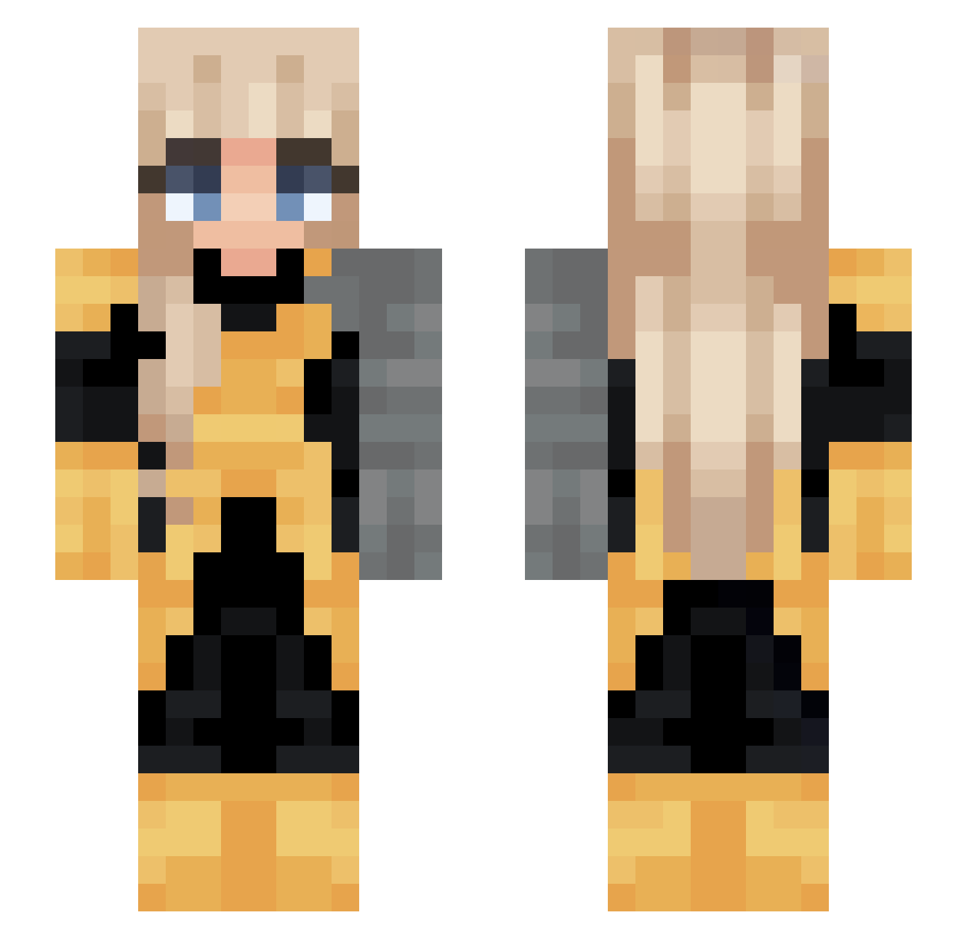 Vegi1337 Minecraft skin, front and back view
