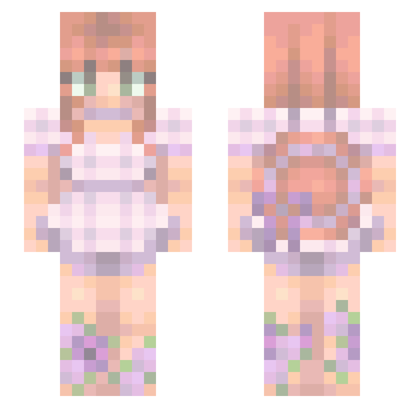Zerda Minecraft skin, front and back view