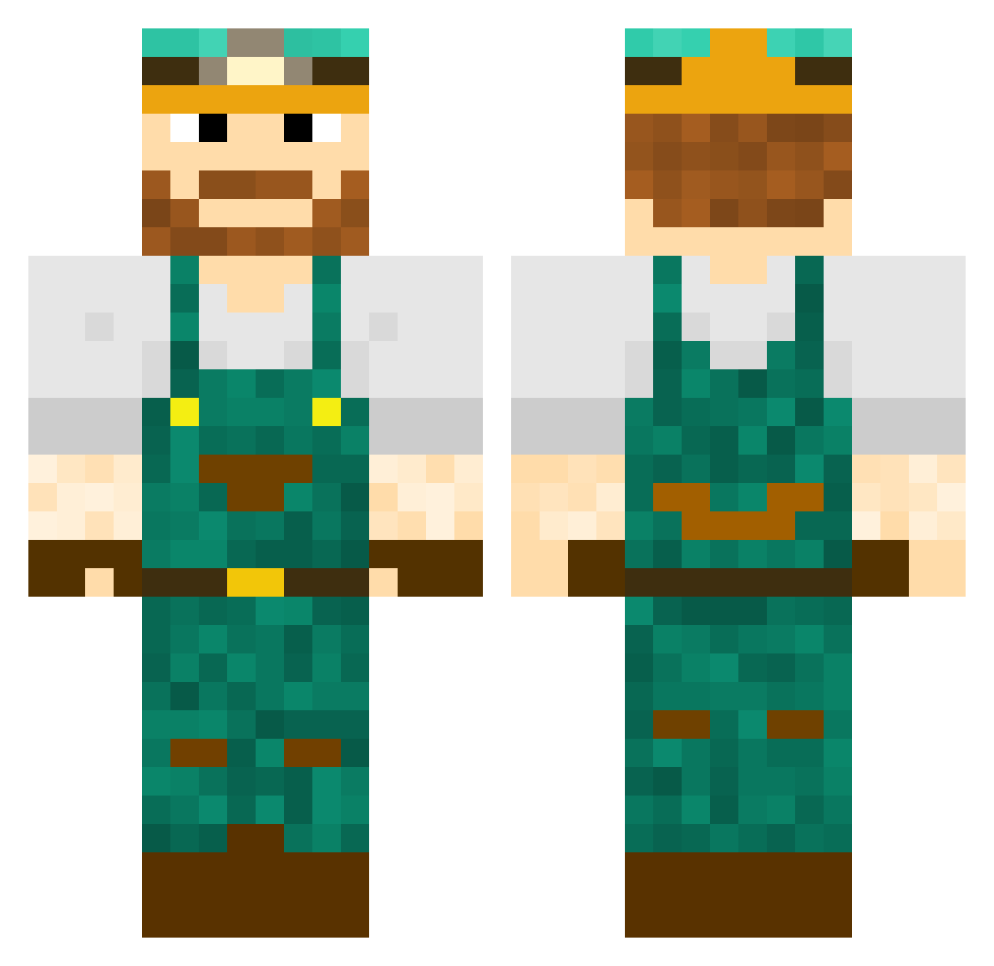 happy__ghost Minecraft skin, front and back view