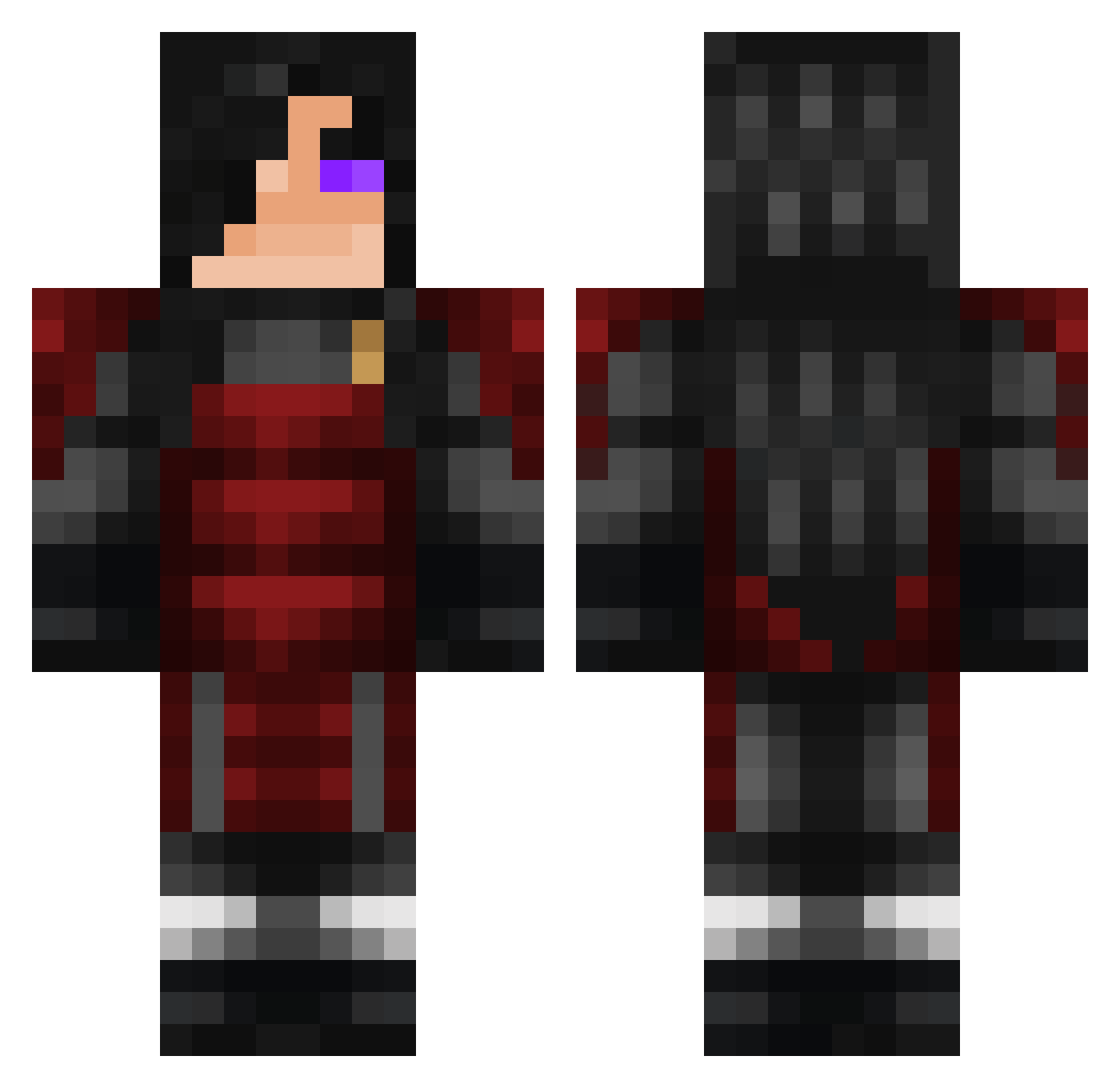 ShadowofMortifer Minecraft skin, front and back view