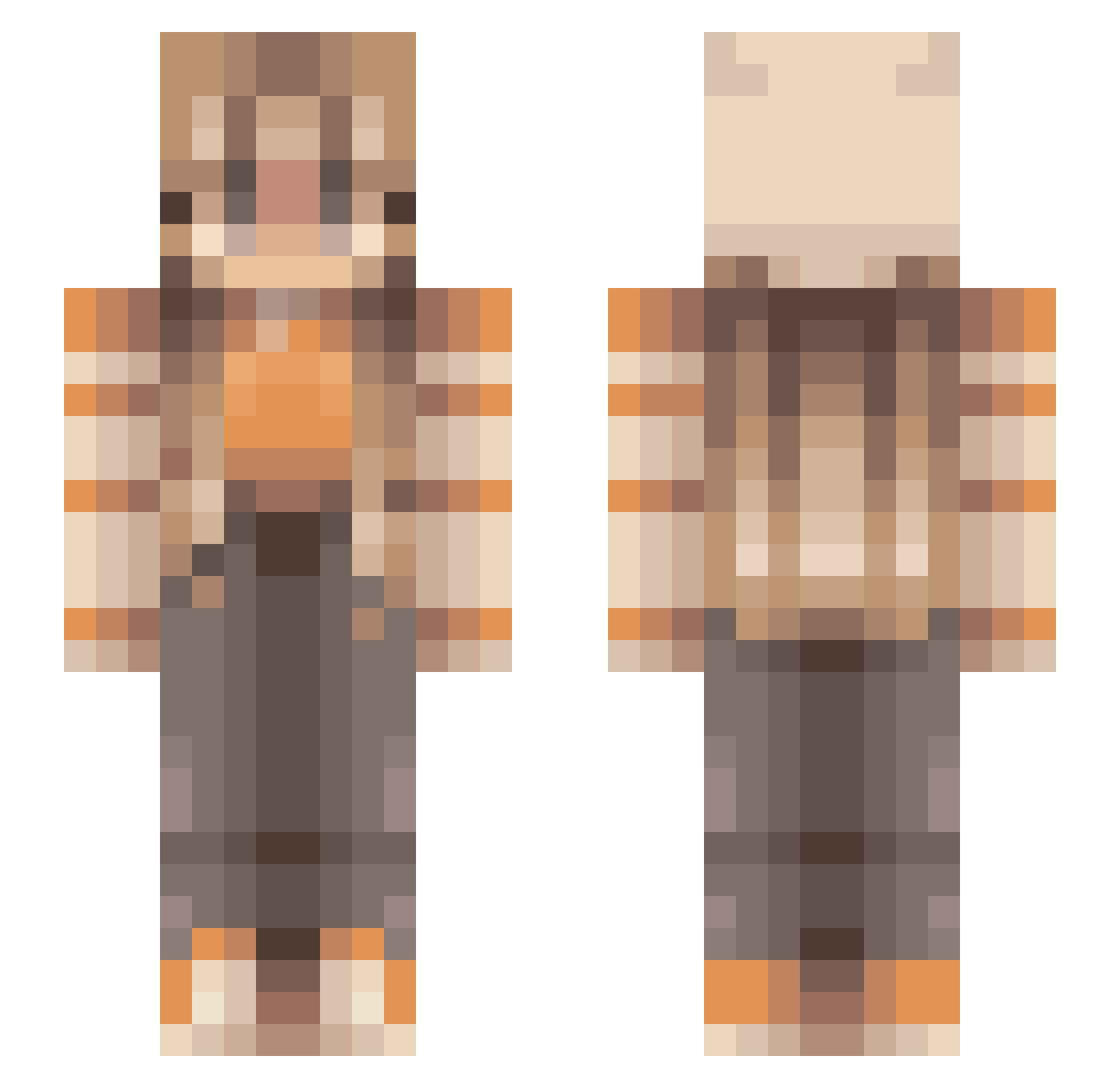 deazora Minecraft skin, front and back view