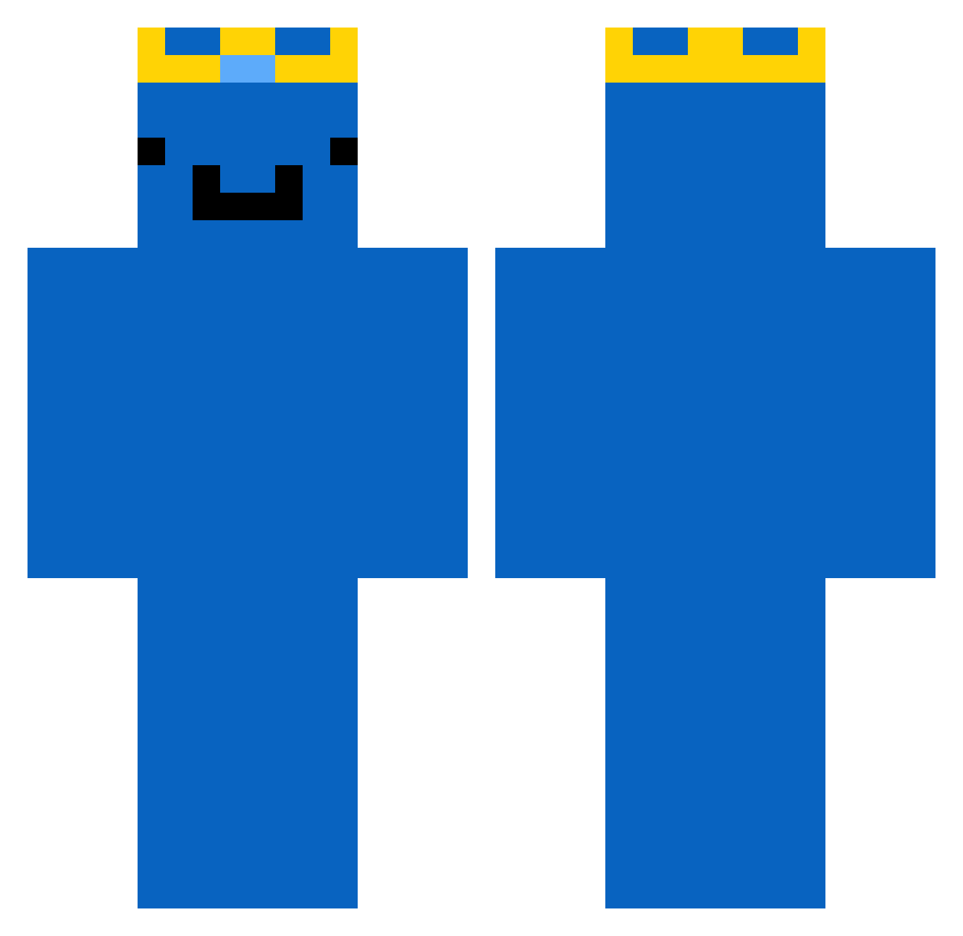 bleu_wemmbu Minecraft skin, front and back view