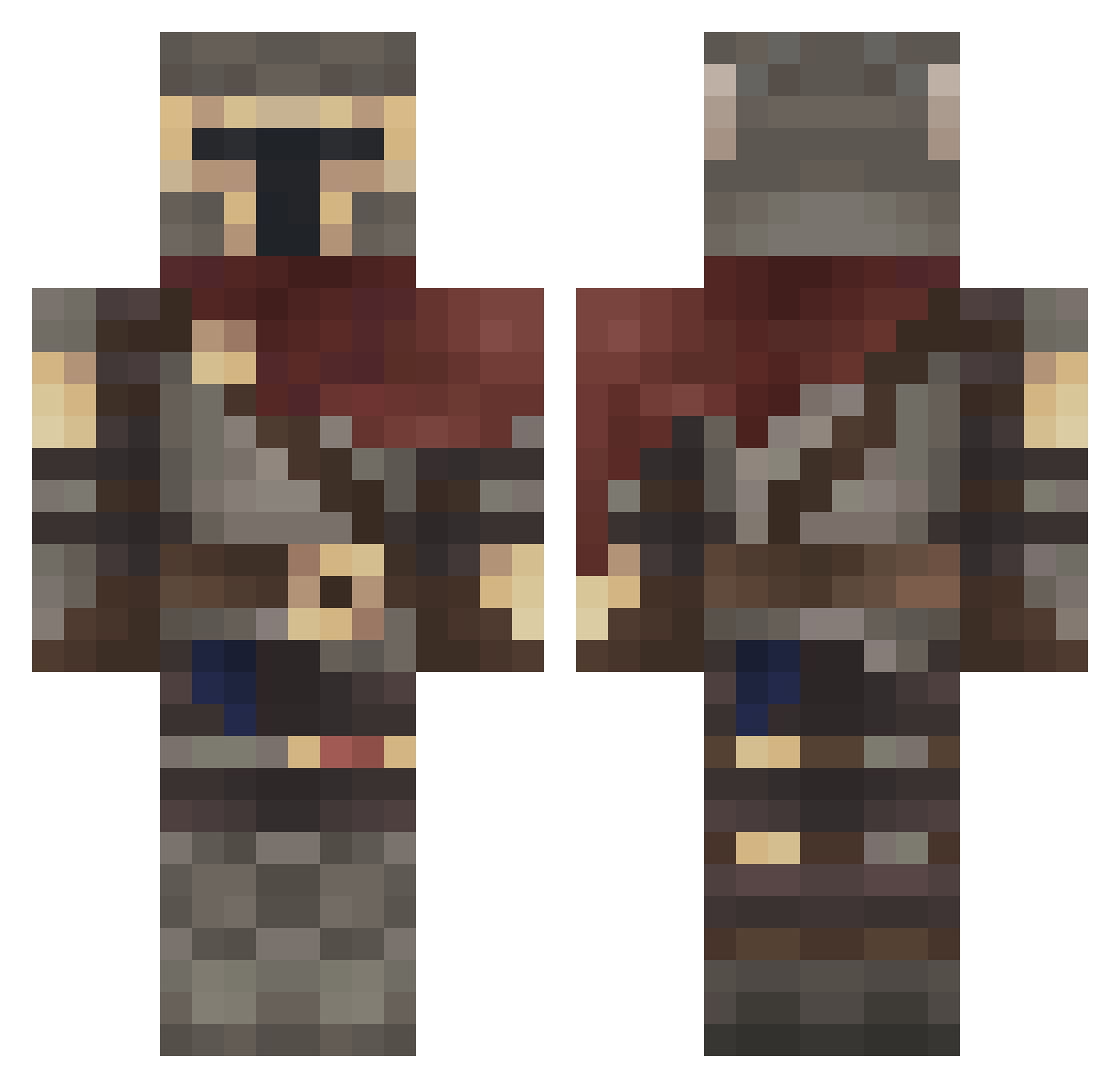 CrescentMoon476 Minecraft skin, front and back view