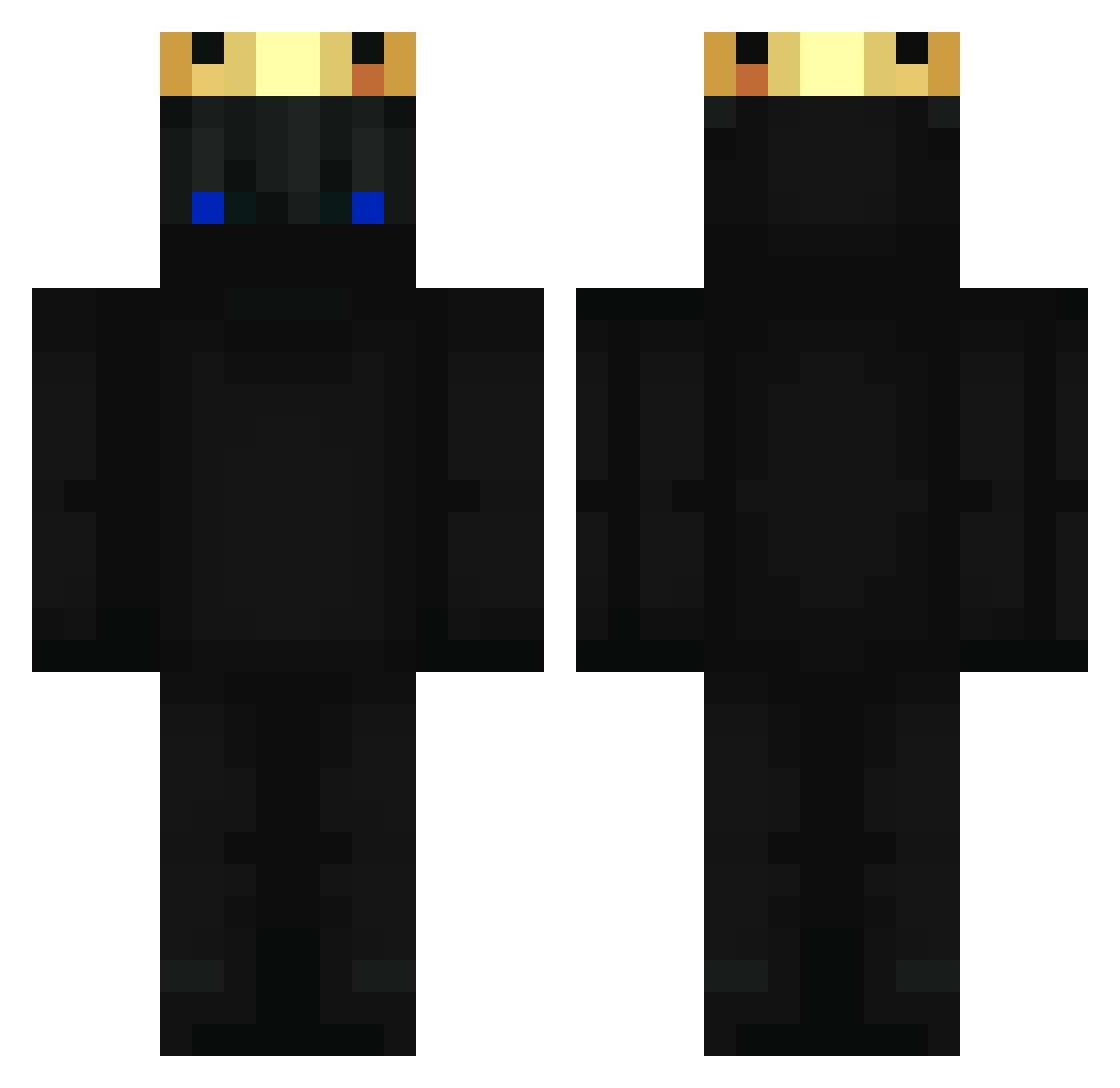 Royaltheebs Minecraft skin, front and back view