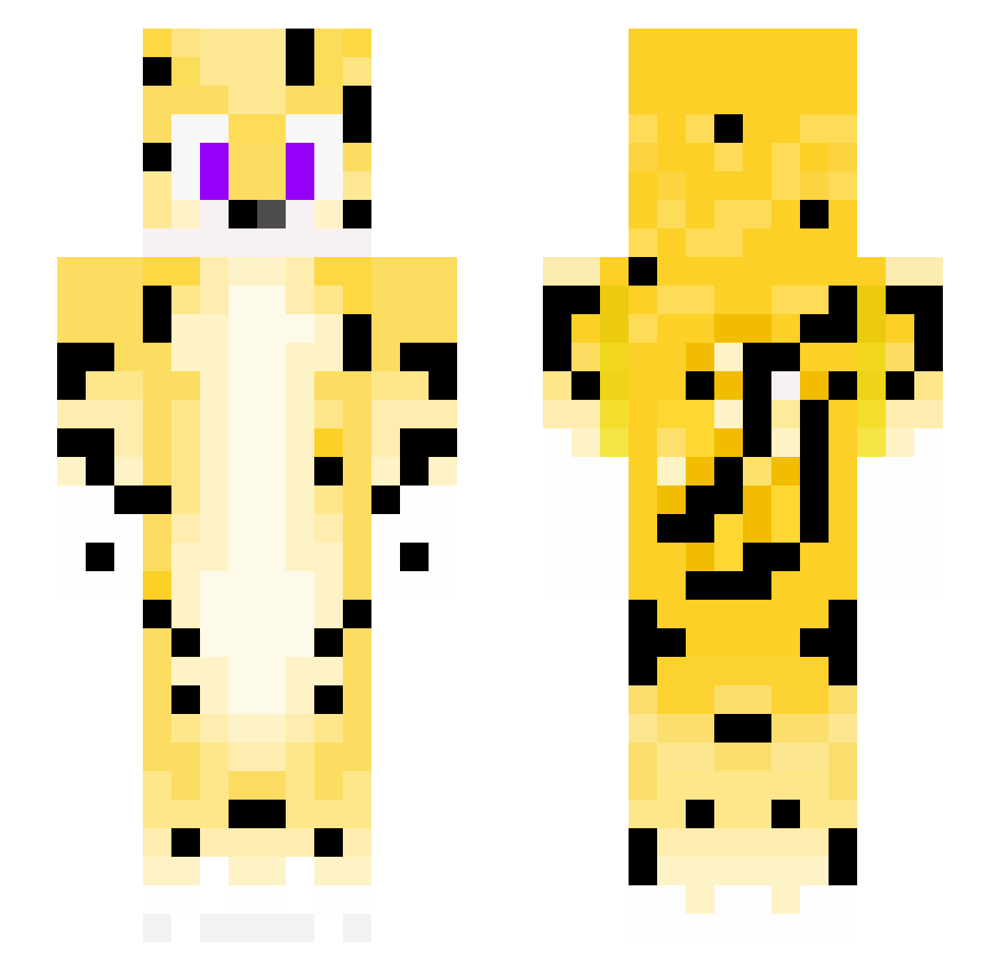 ZeatMusic Minecraft skin, front and back view