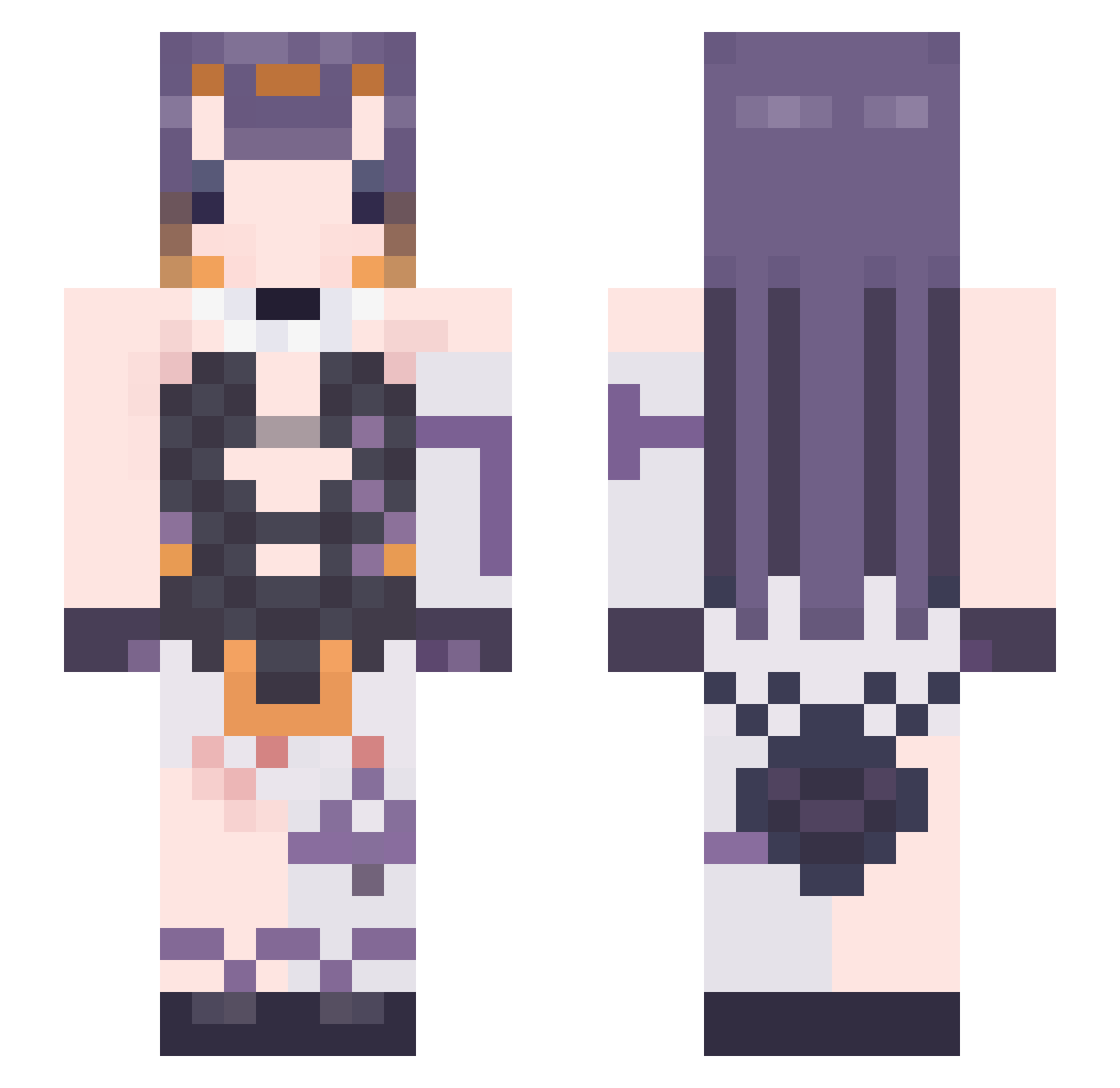 Redemptioner Minecraft skin, front and back view