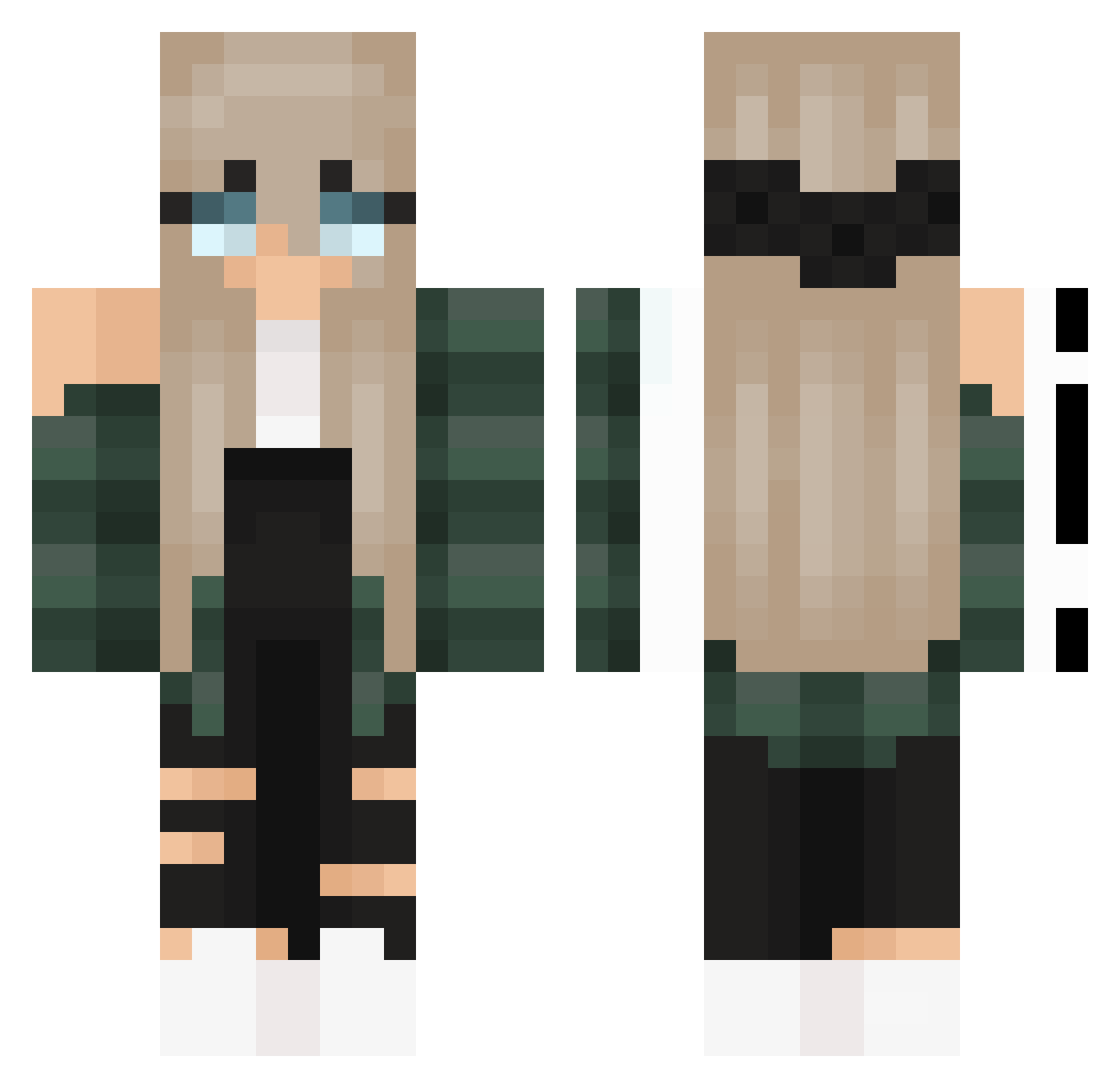 Purplex_284 Minecraft skin, front and back view