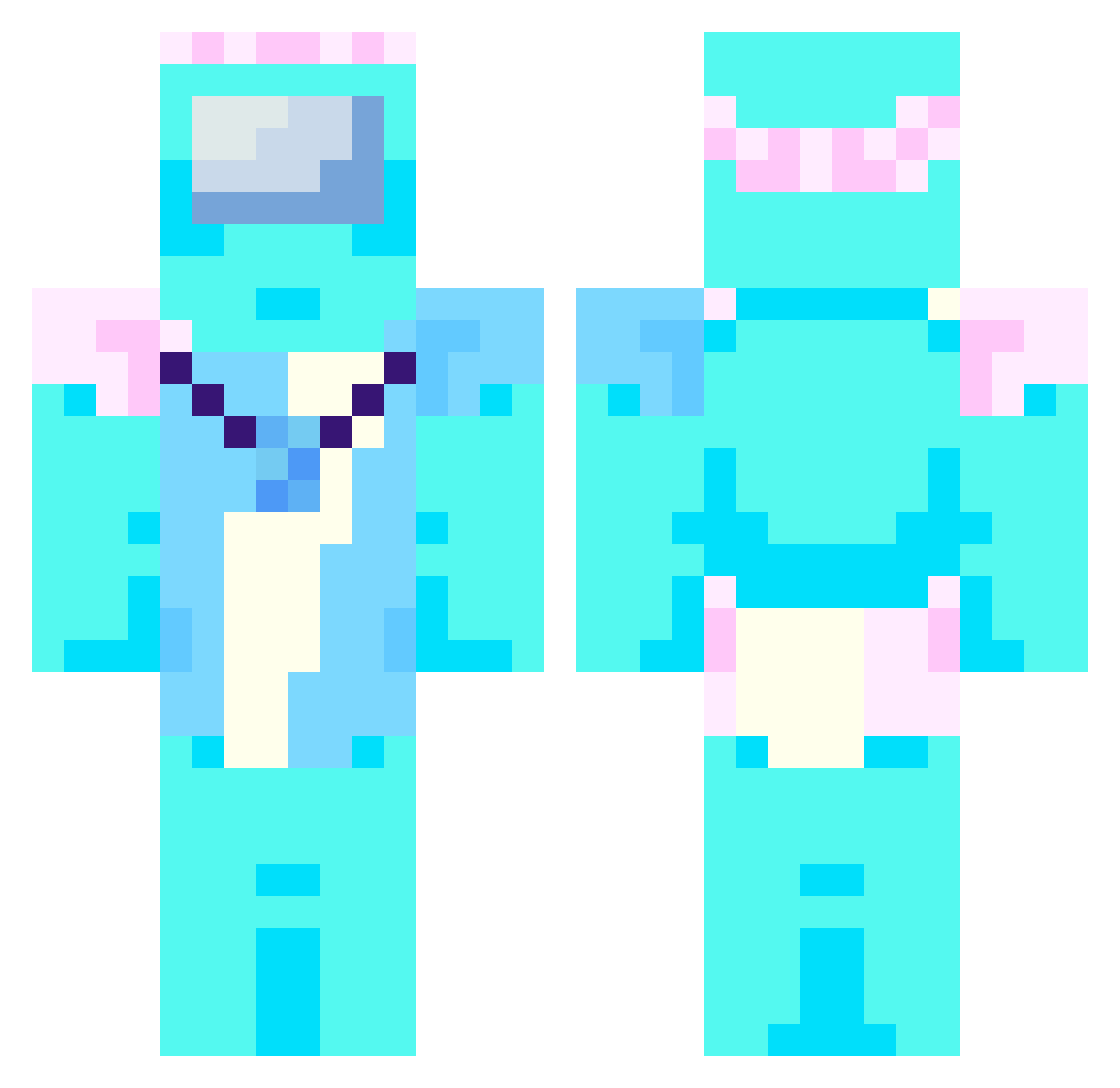 Kl1tz Minecraft skin, front and back view