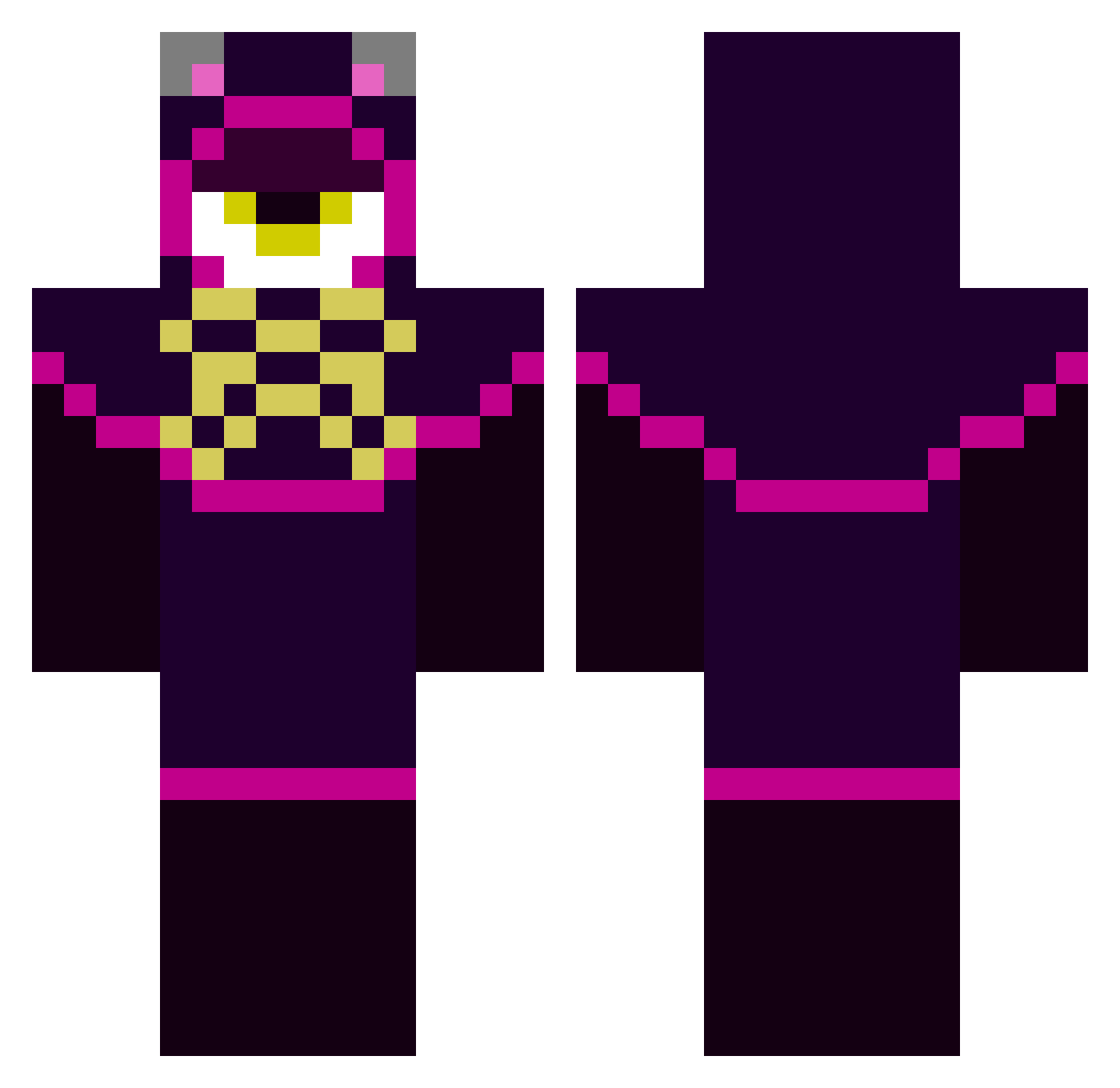 karasiiro Minecraft skin, front and back view