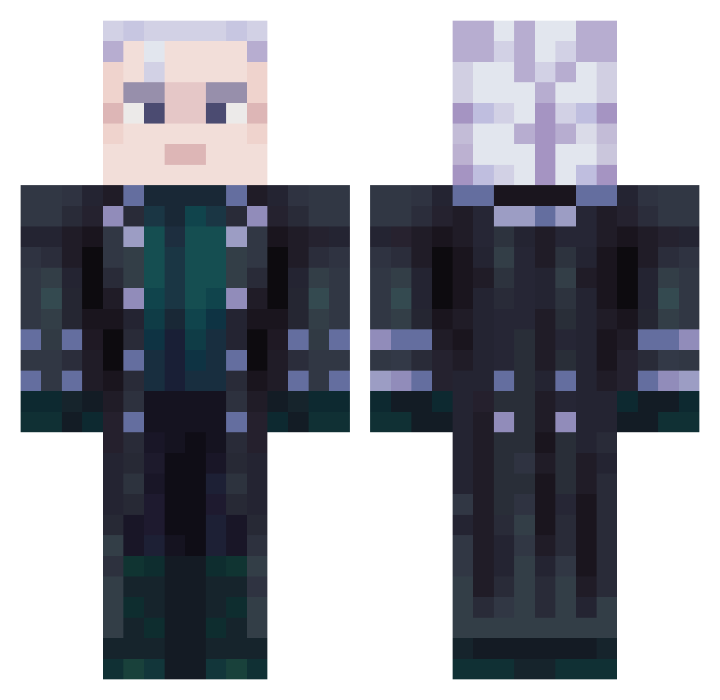 diegoolj Minecraft skin, front and back view