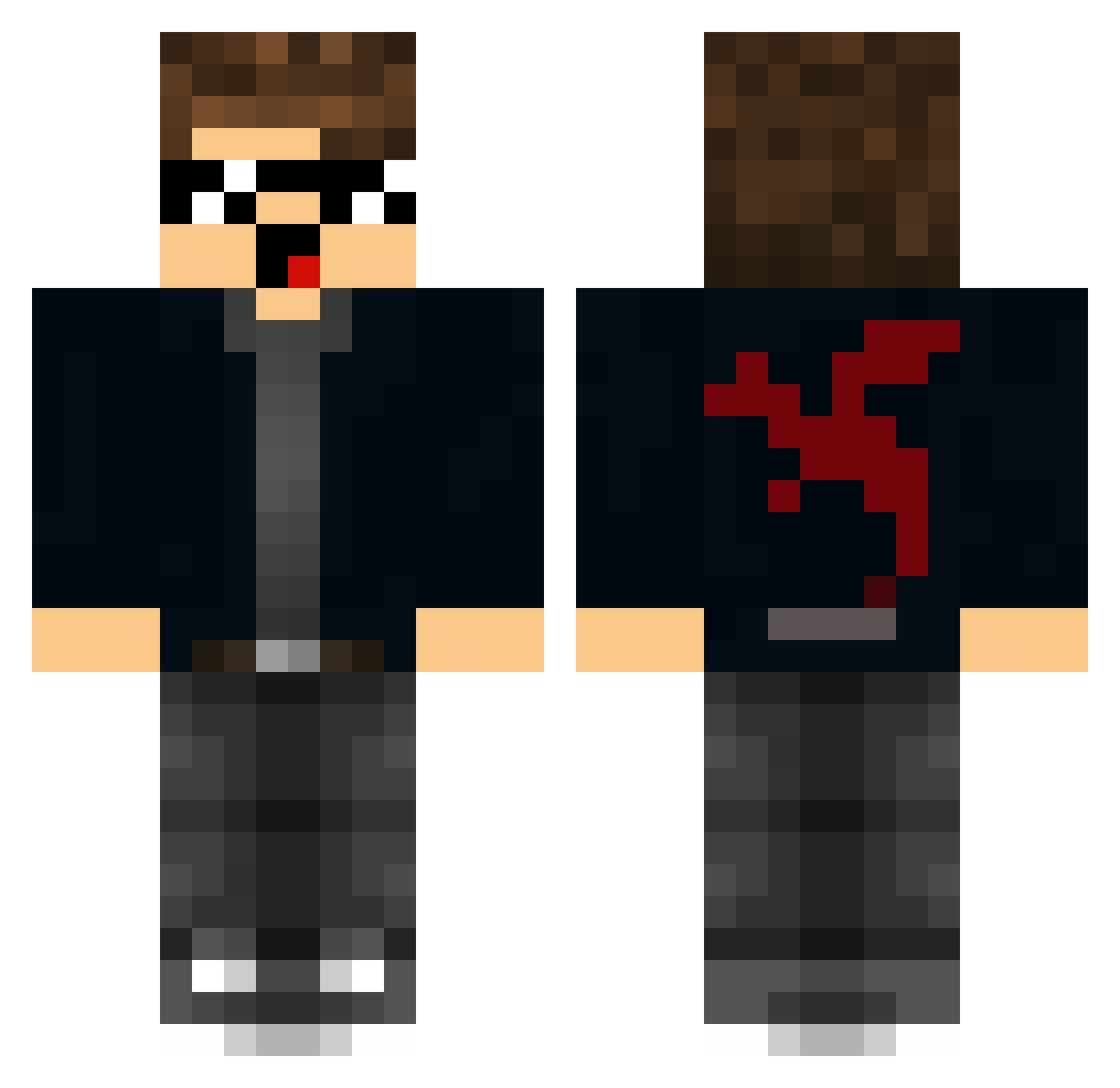 StormoHD Minecraft skin, front and back view