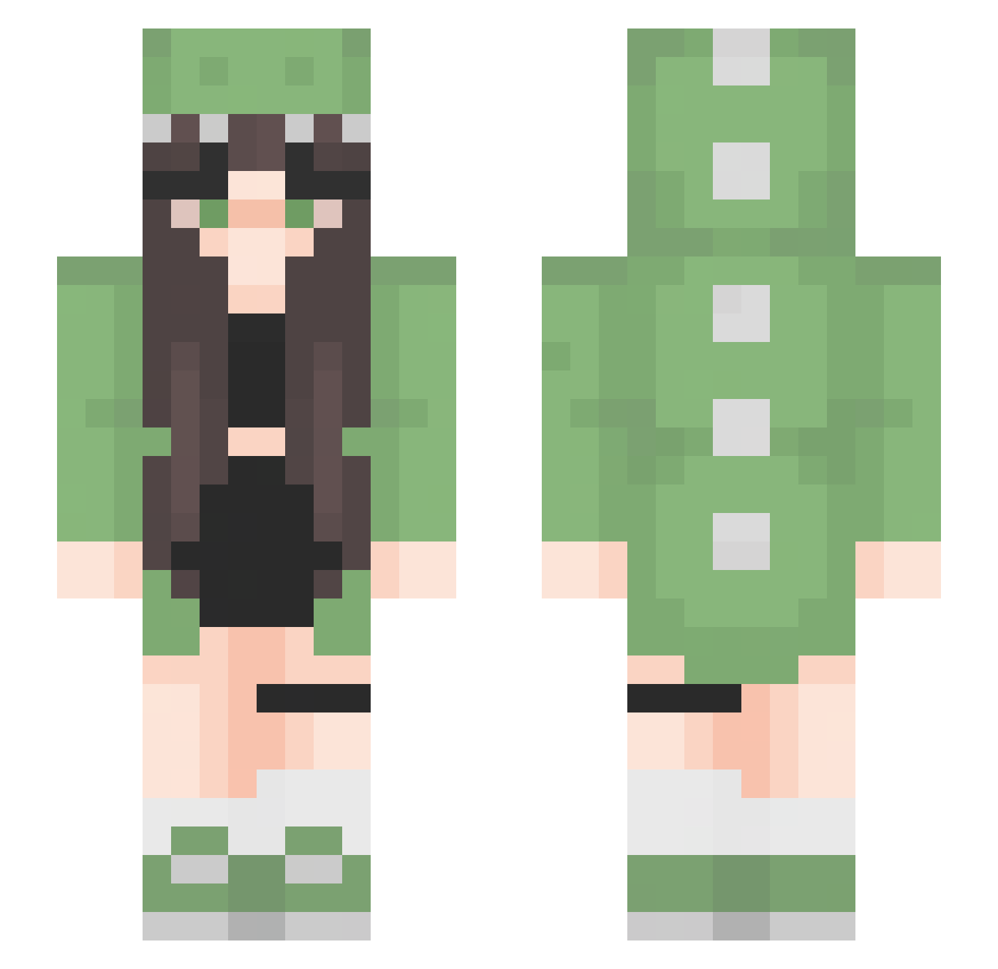 Sharkie465 Minecraft skin, front and back view