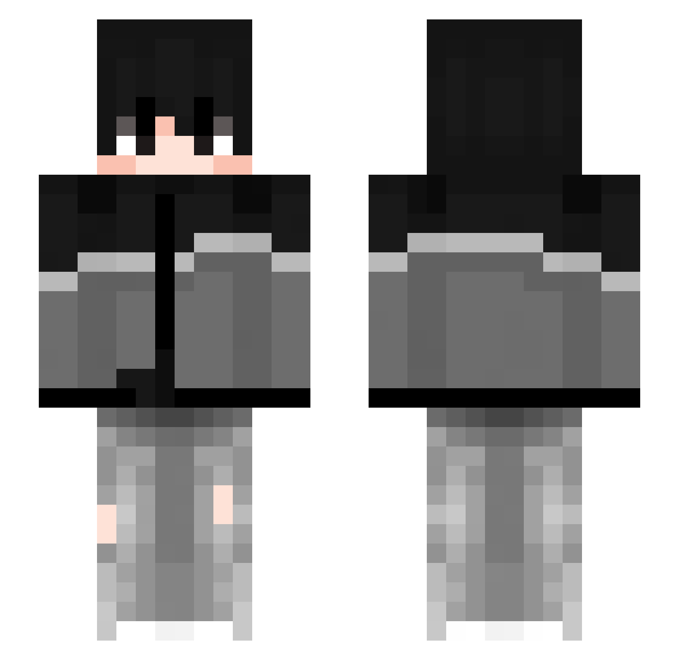 yupisback Minecraft skin, front and back view