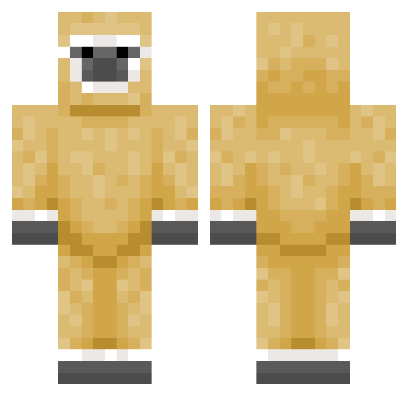 WEARYGIBBON Minecraft skin, front and back view