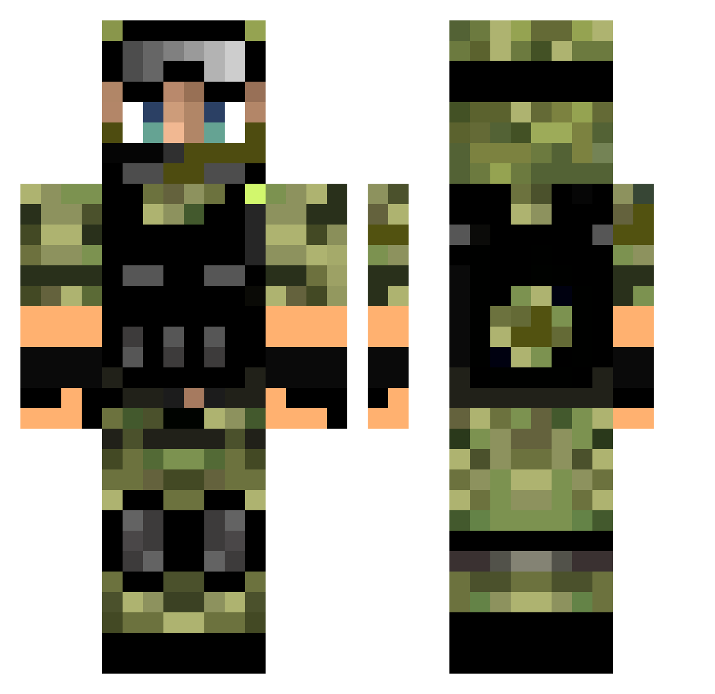 Data_Corruptopor Minecraft skin, front and back view