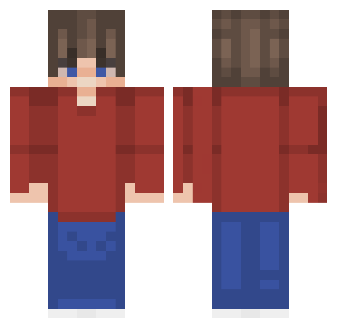 voluntaryist Minecraft skin, front and back view