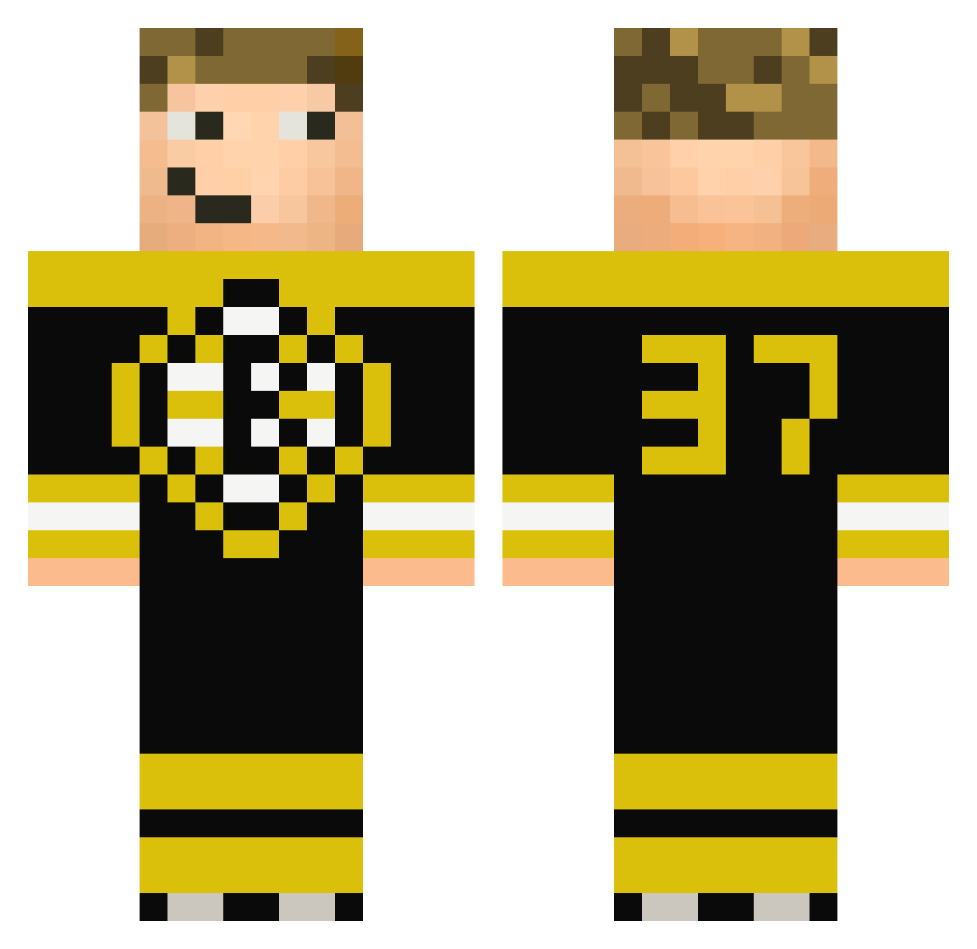 DevinTAZ Minecraft skin, front and back view