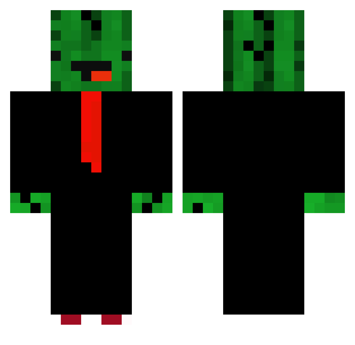Seilkaktus Minecraft skin, front and back view
