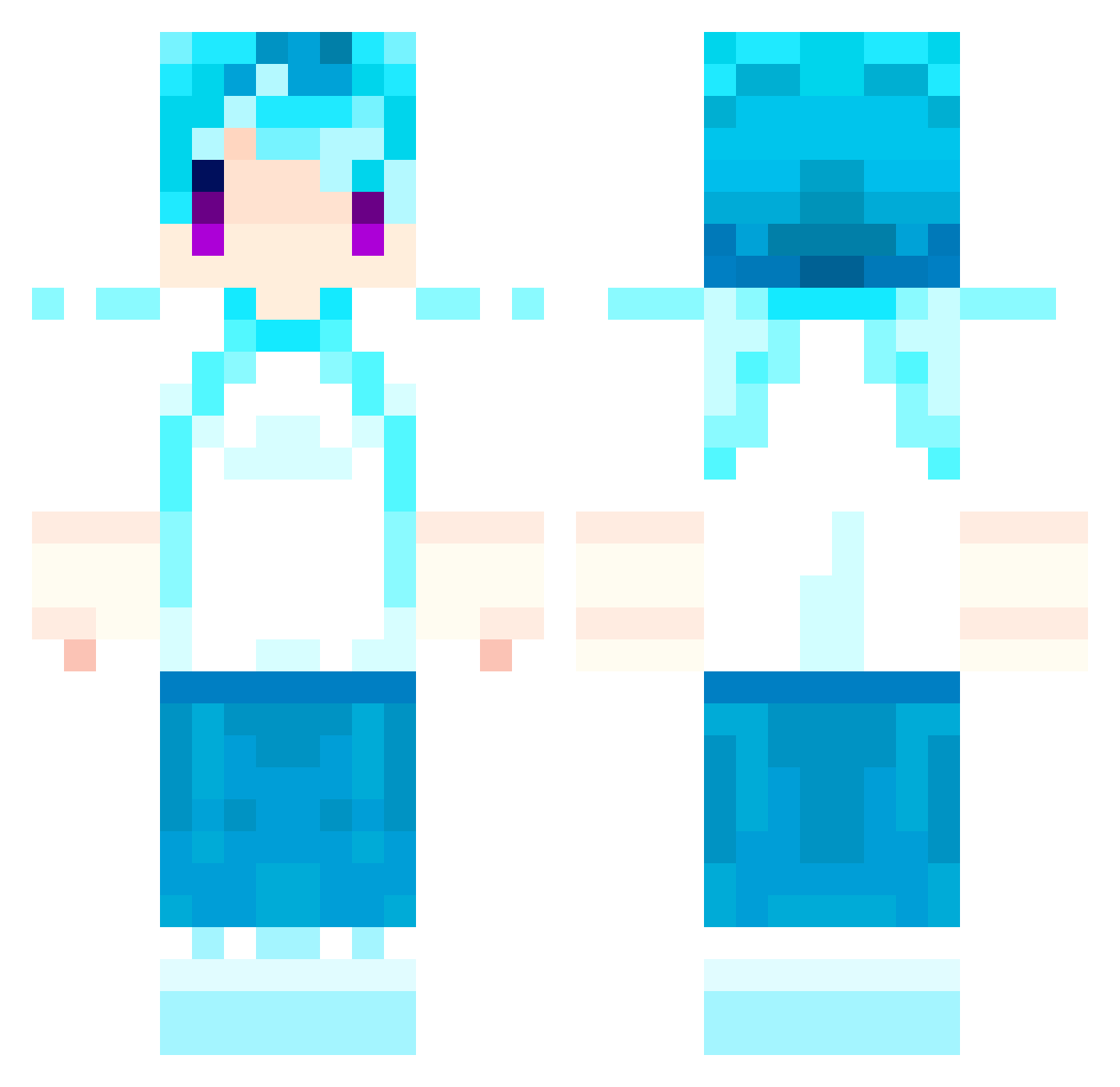 pupuplayer0349 Minecraft skin, front and back view