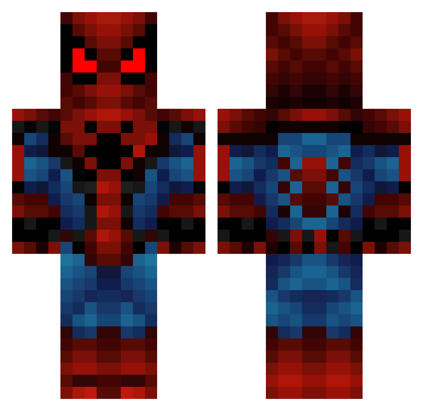 Tr1xy13 Minecraft skin, front and back view