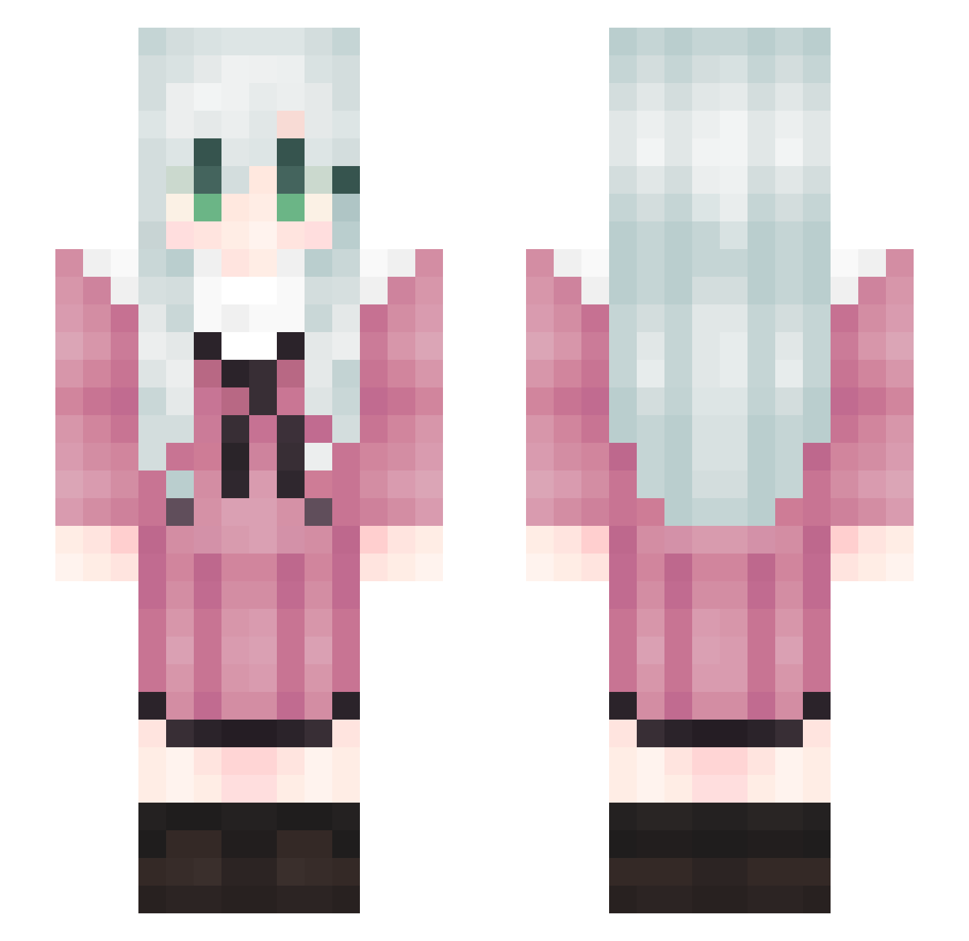sllixer Minecraft skin, front and back view
