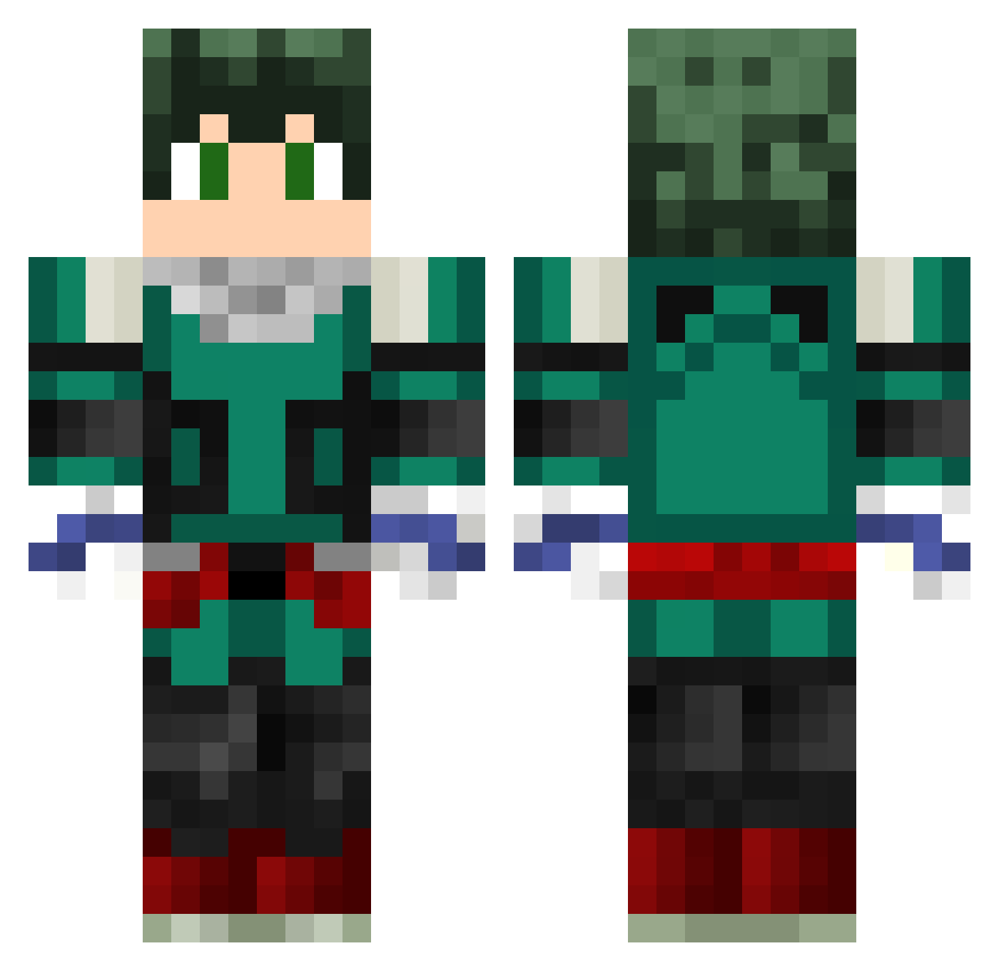 BlackTiger321 Minecraft skin, front and back view