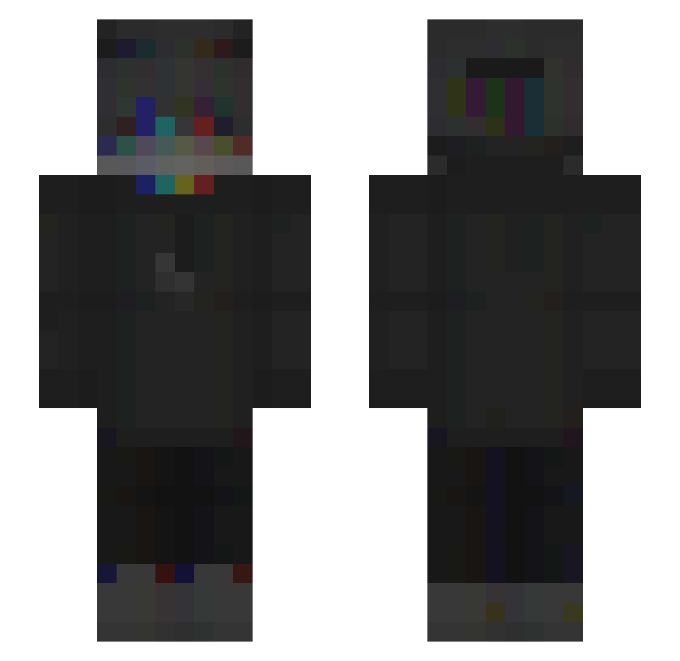 Unikuee Minecraft skin, front and back view