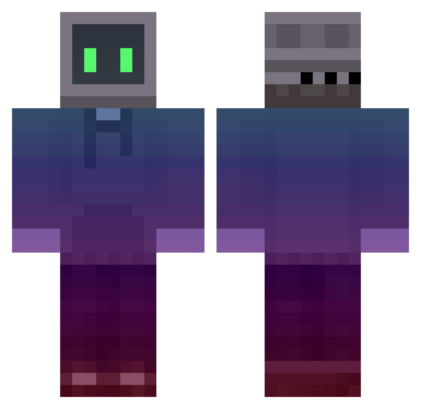 Barnacles01 Minecraft skin, front and back view
