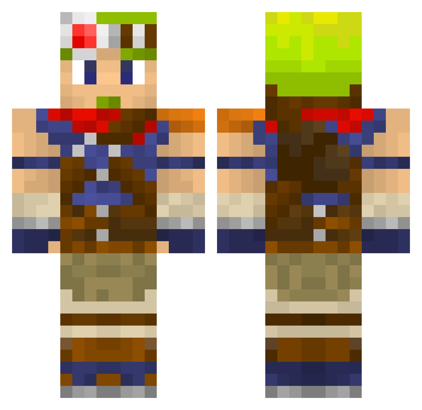 Akumanu Minecraft skin, front and back view