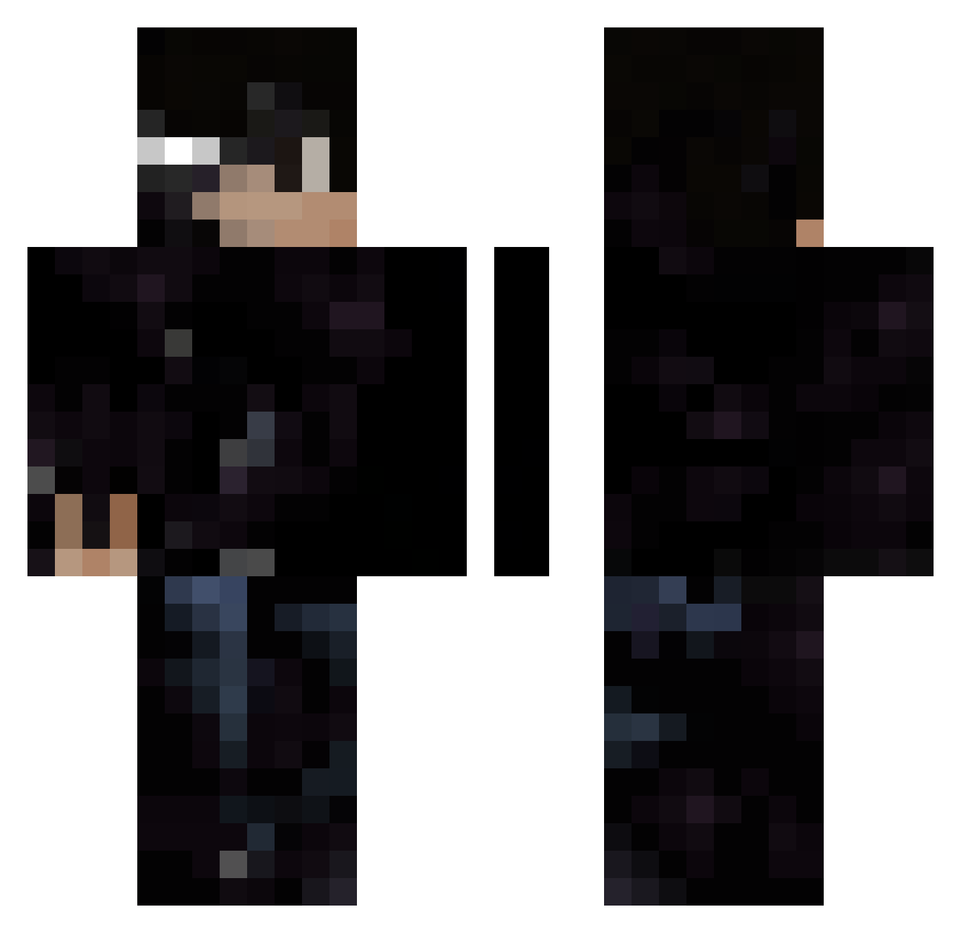 RickzzyRD Minecraft skin, front and back view
