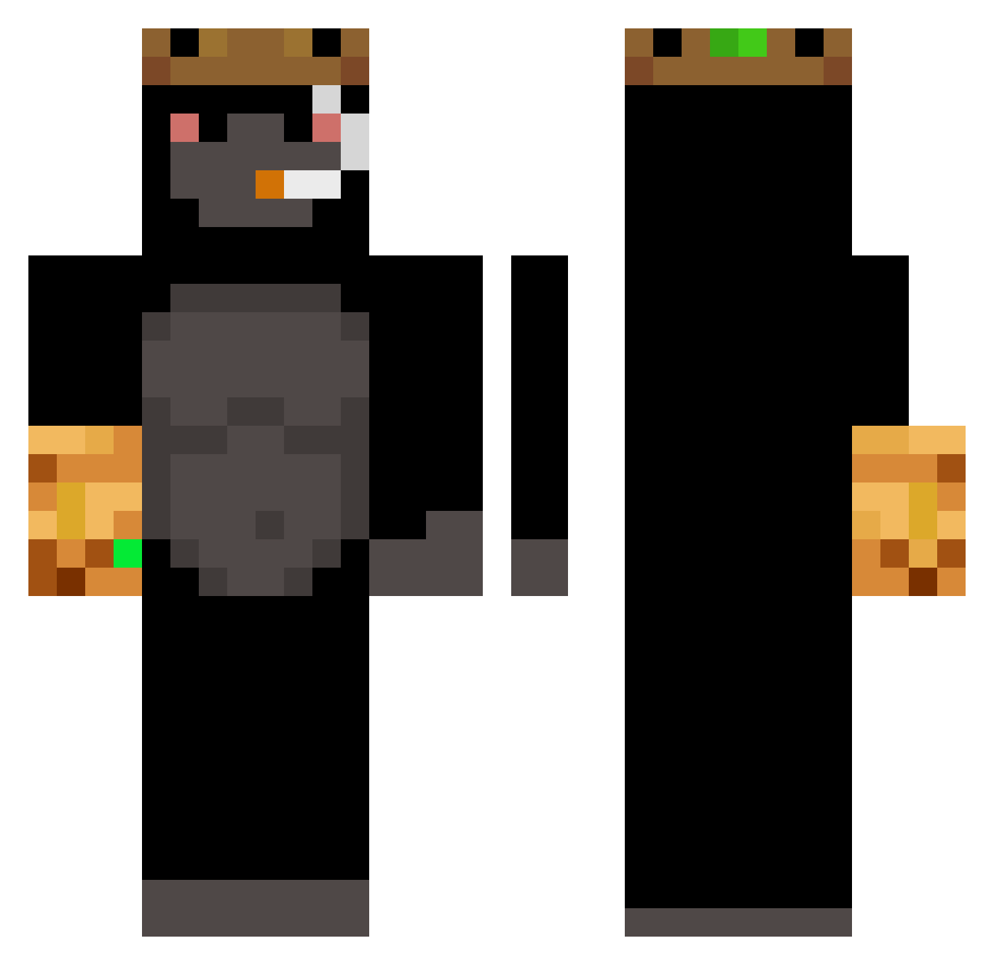 TeTocoLaCola Minecraft skin, front and back view