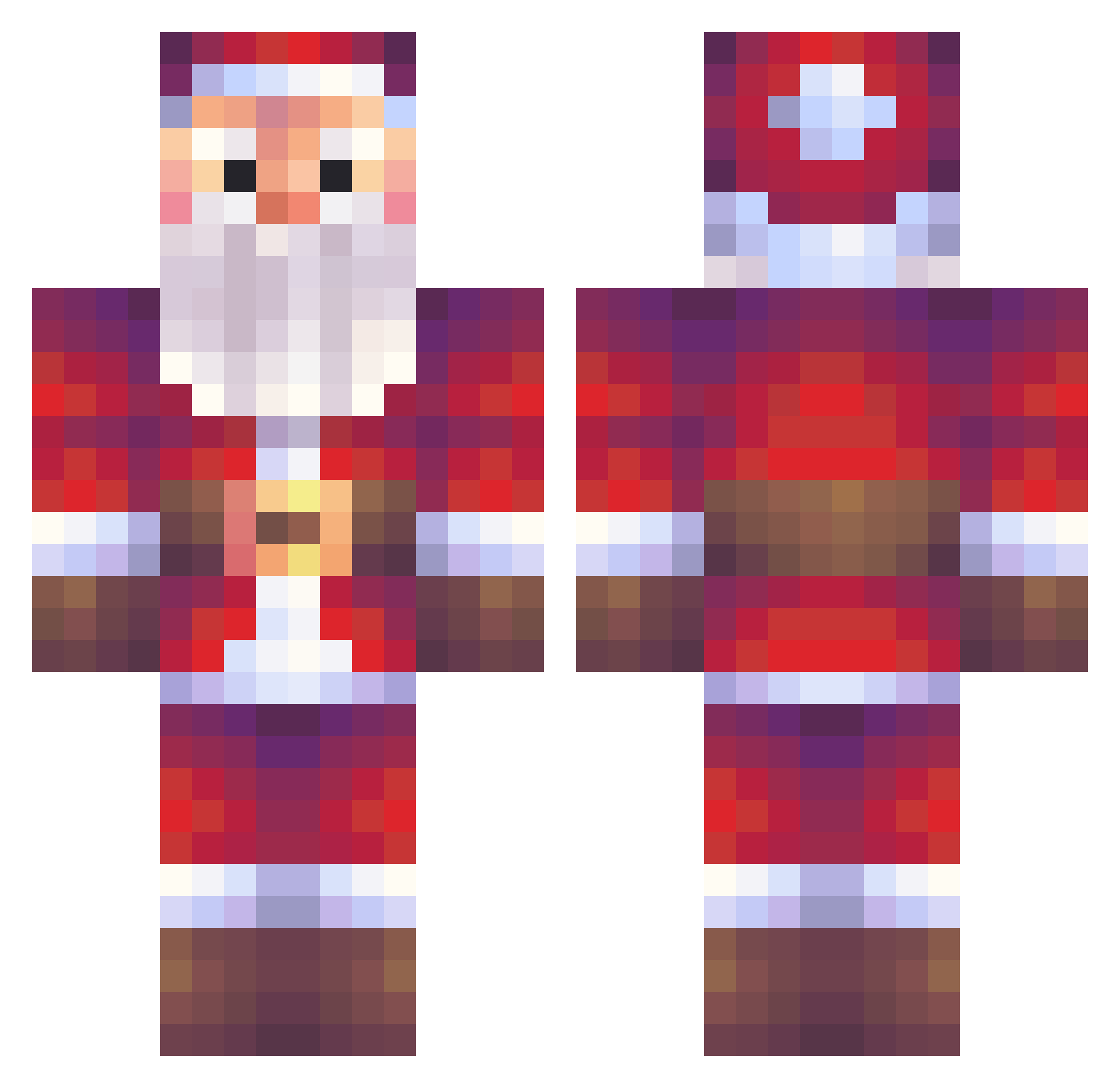 LESS11 Minecraft skin, front and back view