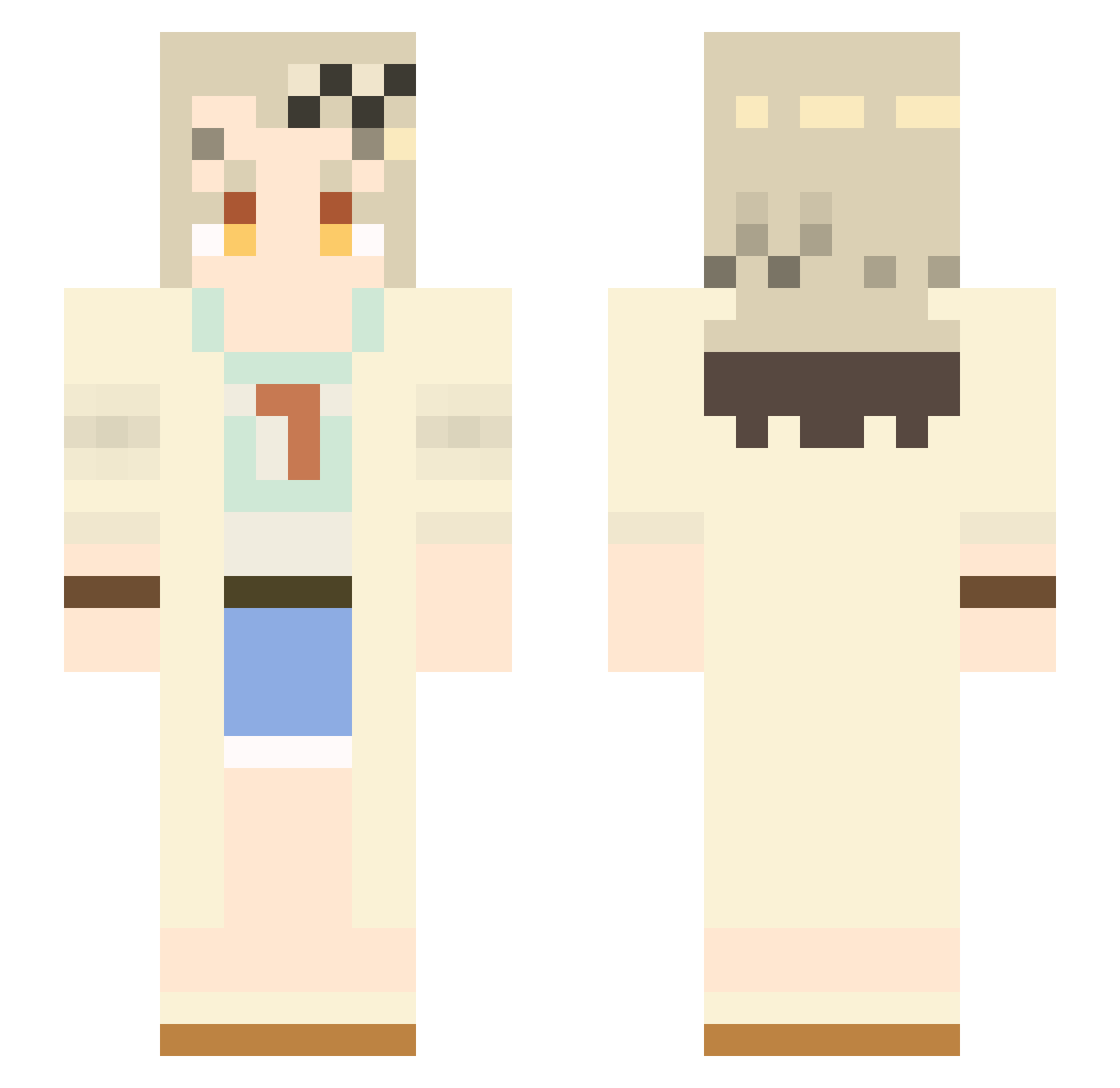 Akawin Minecraft skin, front and back view