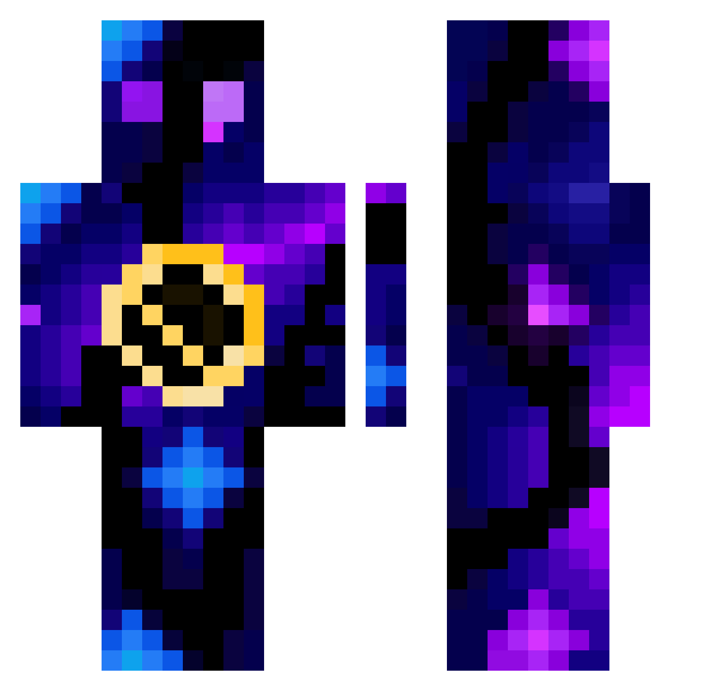 QuasarFPS Minecraft skin, front and back view