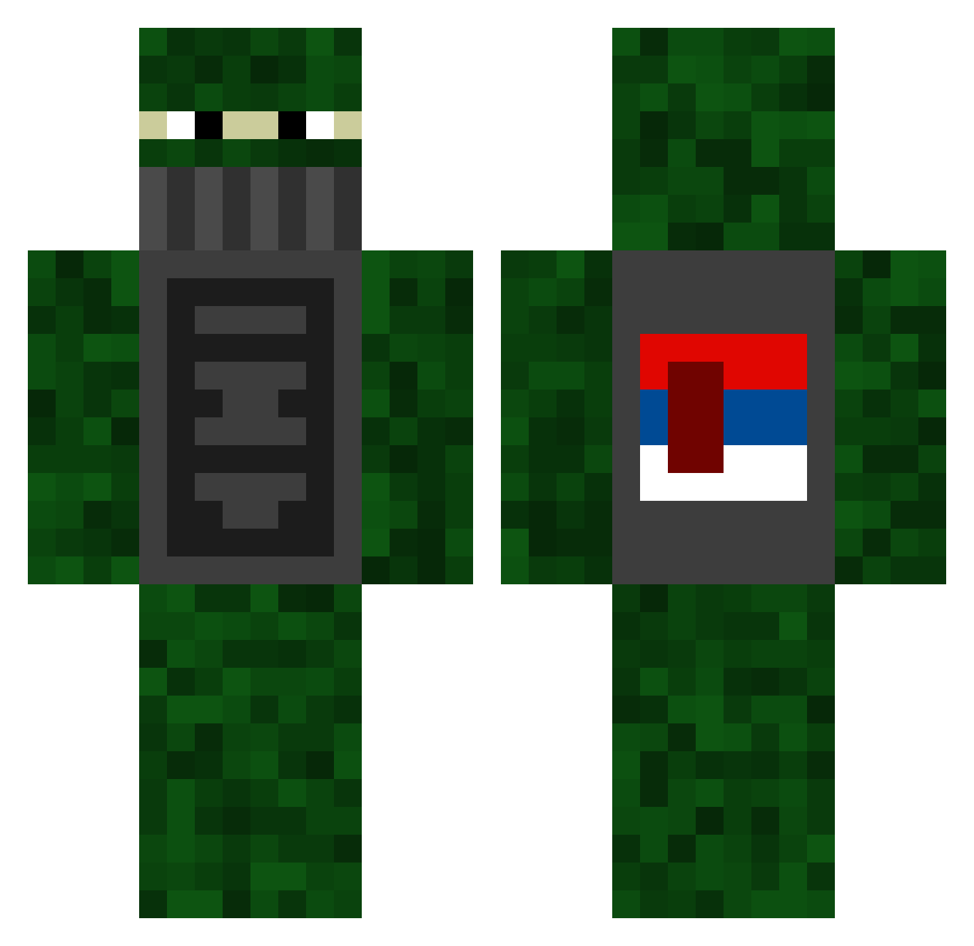 itamishi18 Minecraft skin, front and back view