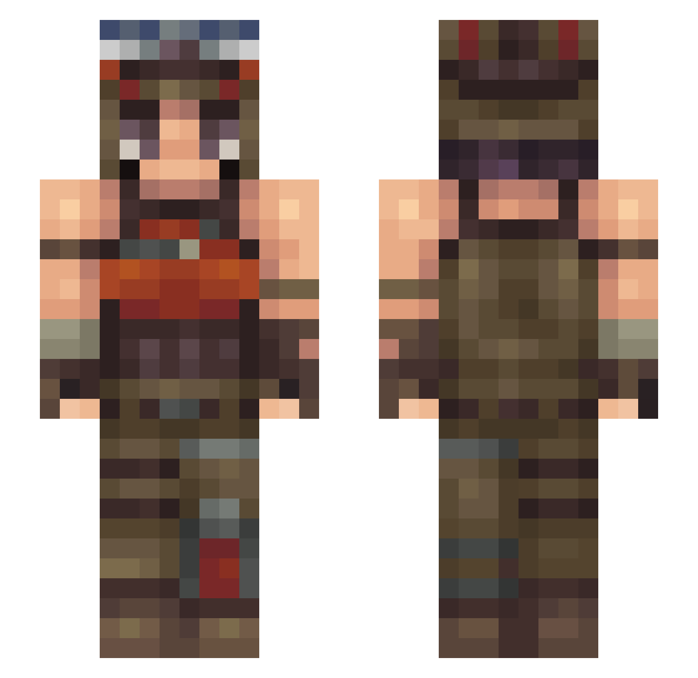 Aooy Minecraft skin, front and back view