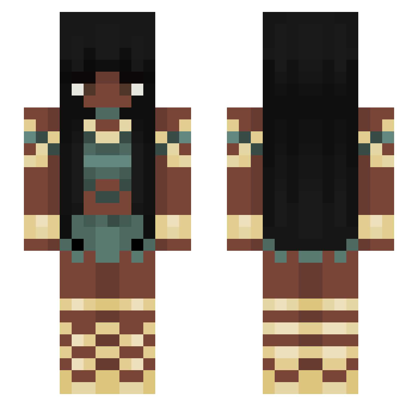 Ateista Minecraft skin, front and back view