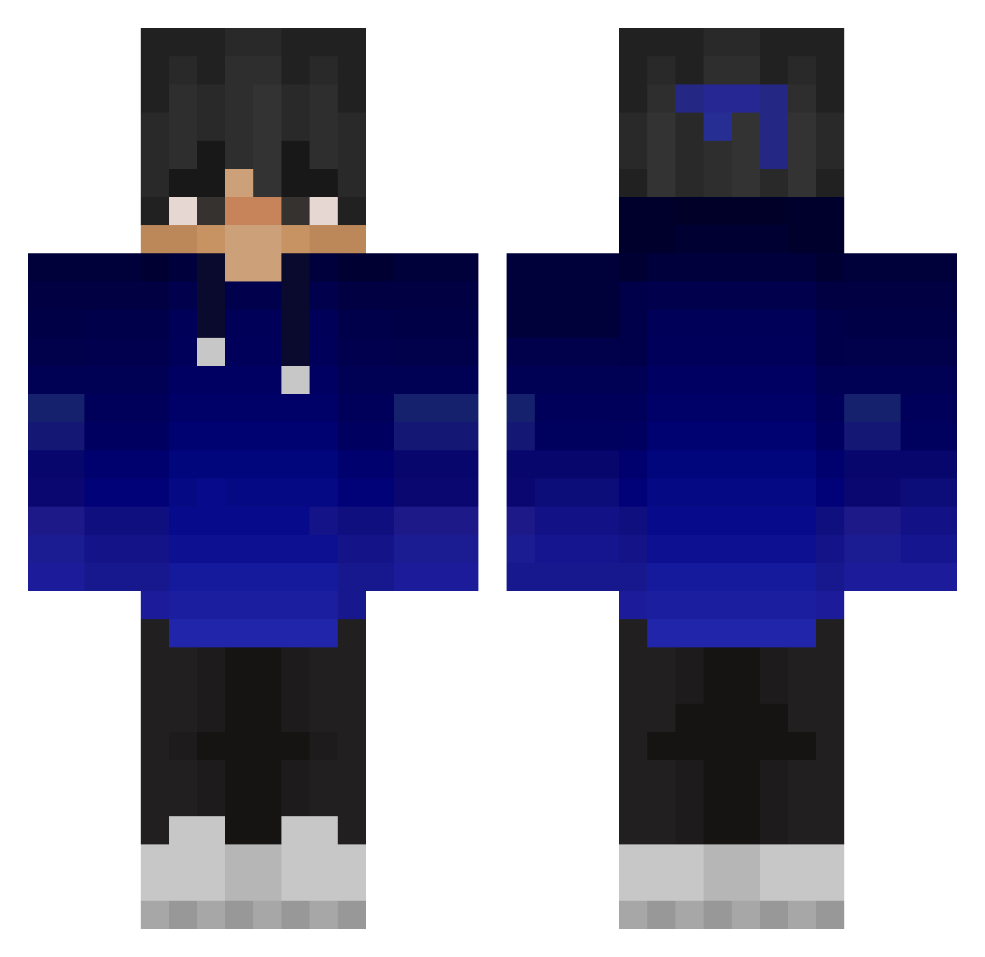 Antiphayy Minecraft skin, front and back view