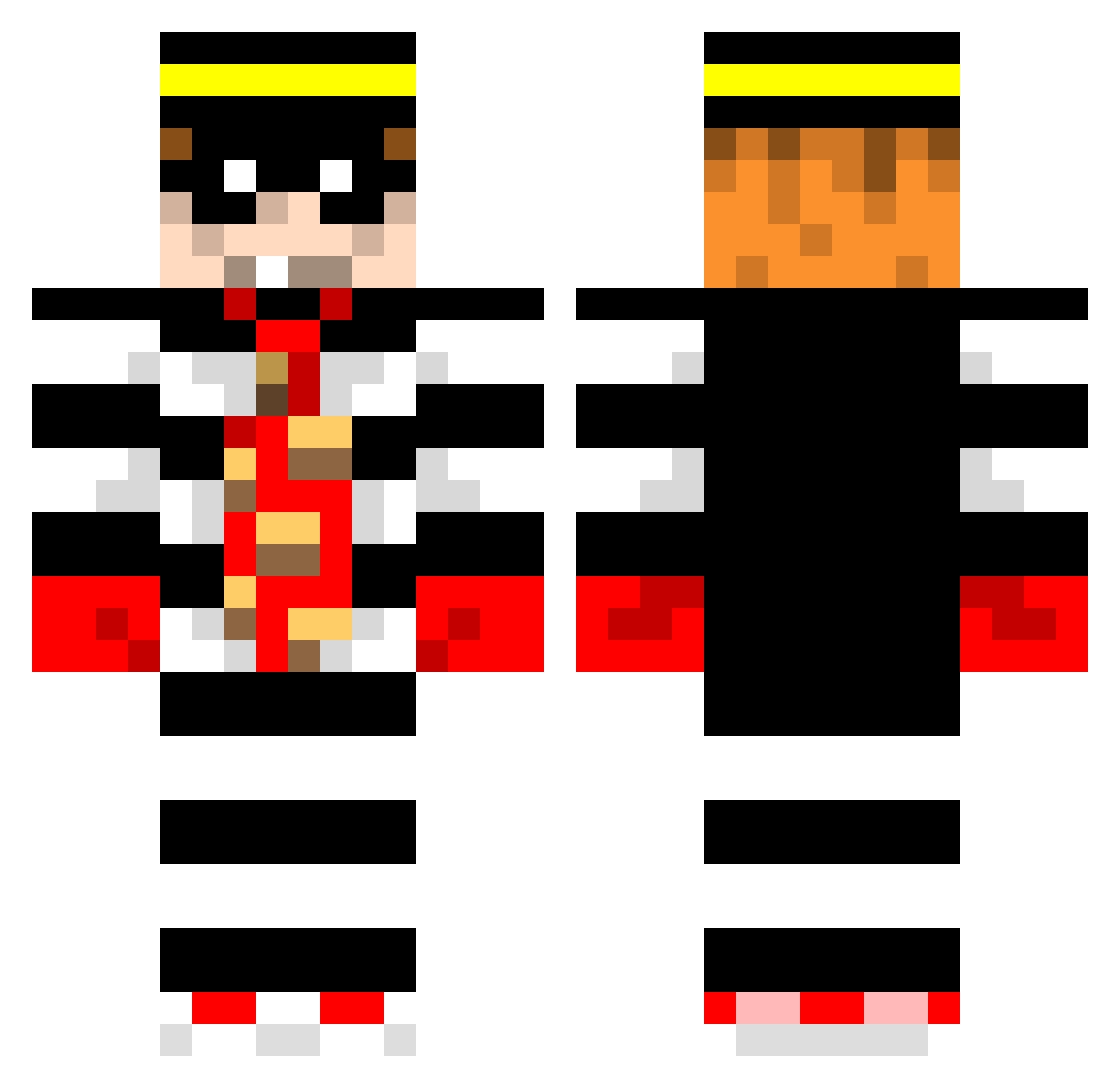 ILikeMyGirlsBBW Minecraft skin, front and back view