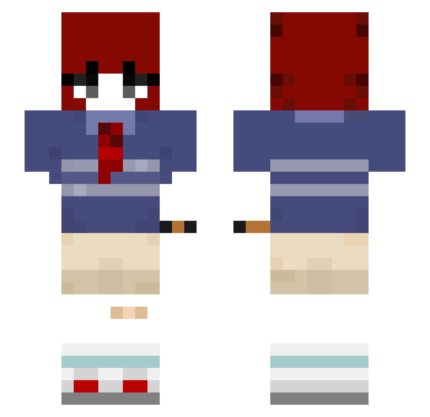 JotaTWK Minecraft skin, front and back view