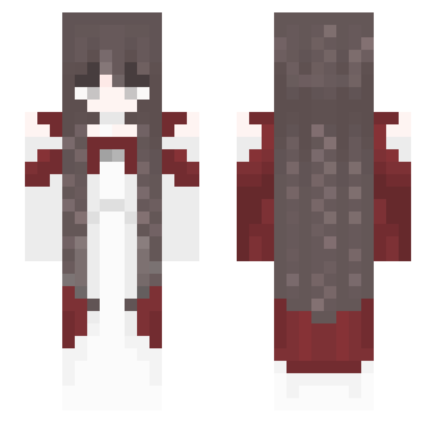 MahiMerlin Minecraft skin, front and back view